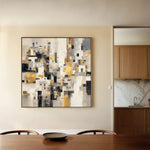 Abstract 1097 Canvas Art 16" x 16" / 40 x 40 cm / Black