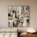 Abstract 1097 Canvas Art 16" x 16" / 40 x 40 cm / Black