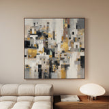 Abstract 1097 Canvas Art 16" x 16" / 40 x 40 cm / Black