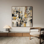 Abstract 1097 Canvas Art 16" x 16" / 40 x 40 cm / Black