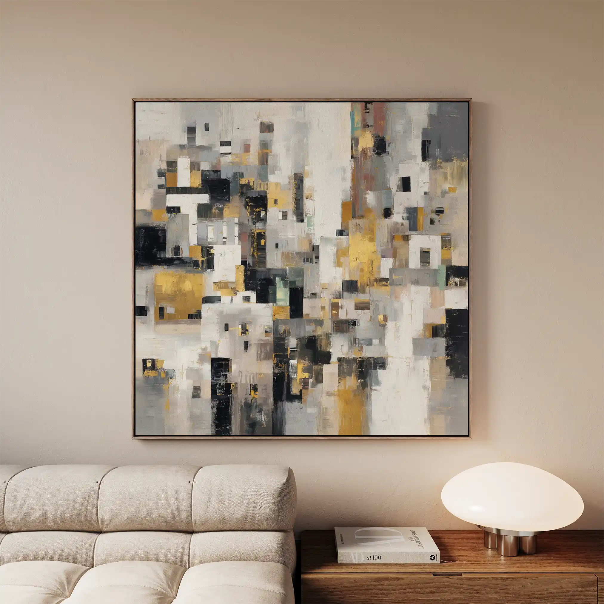 Abstract 1097 Canvas Art 60 x 60 cm / Black
