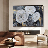 Floral 1097 Canvas Art 18" x 24" / 45 x 60 cm / Black