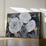 Floral 1097 Canvas Art 18" x 24" / 45 x 60 cm / Black