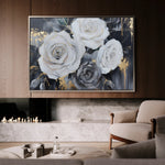 Floral 1097 Canvas Art 18" x 24" / 45 x 60 cm / Black