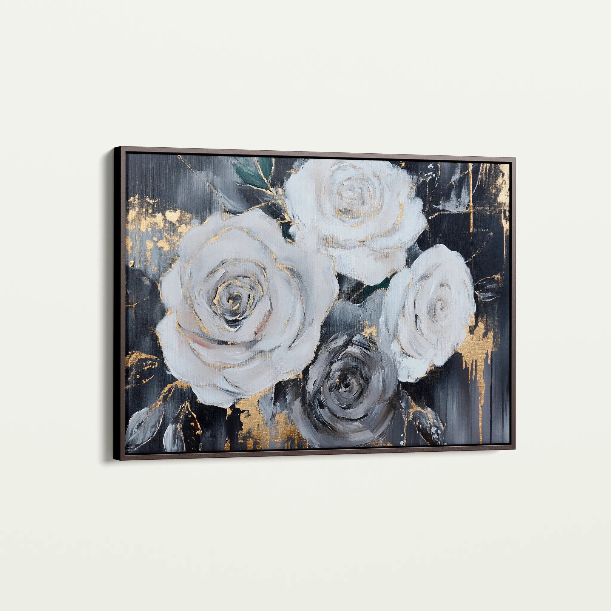 Floral 1097 Canvas Art 18" x 24" / 45 x 60 cm / Black