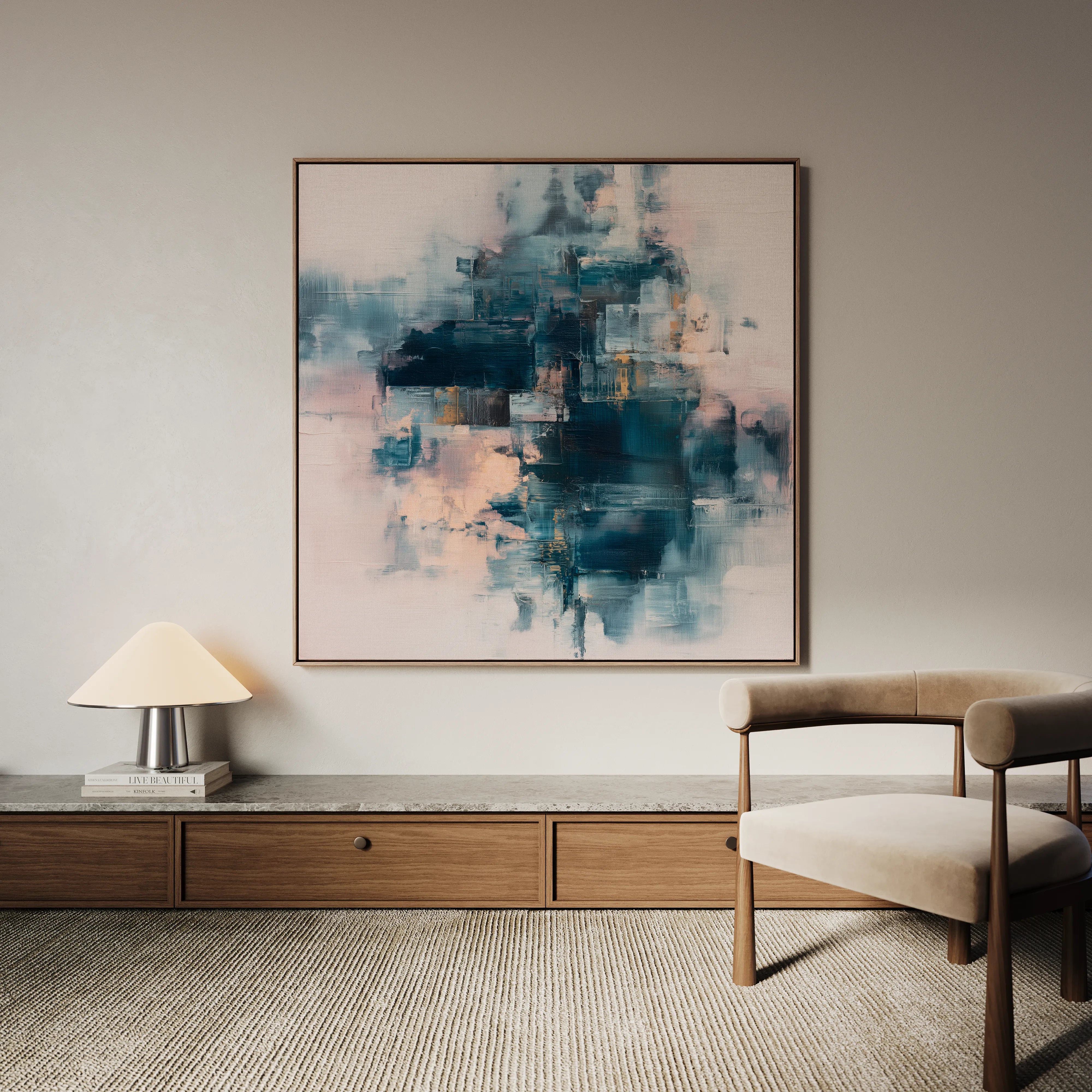 Abstract 1098 Canvas Art 16" x 16" / 40 x 40 cm / Black