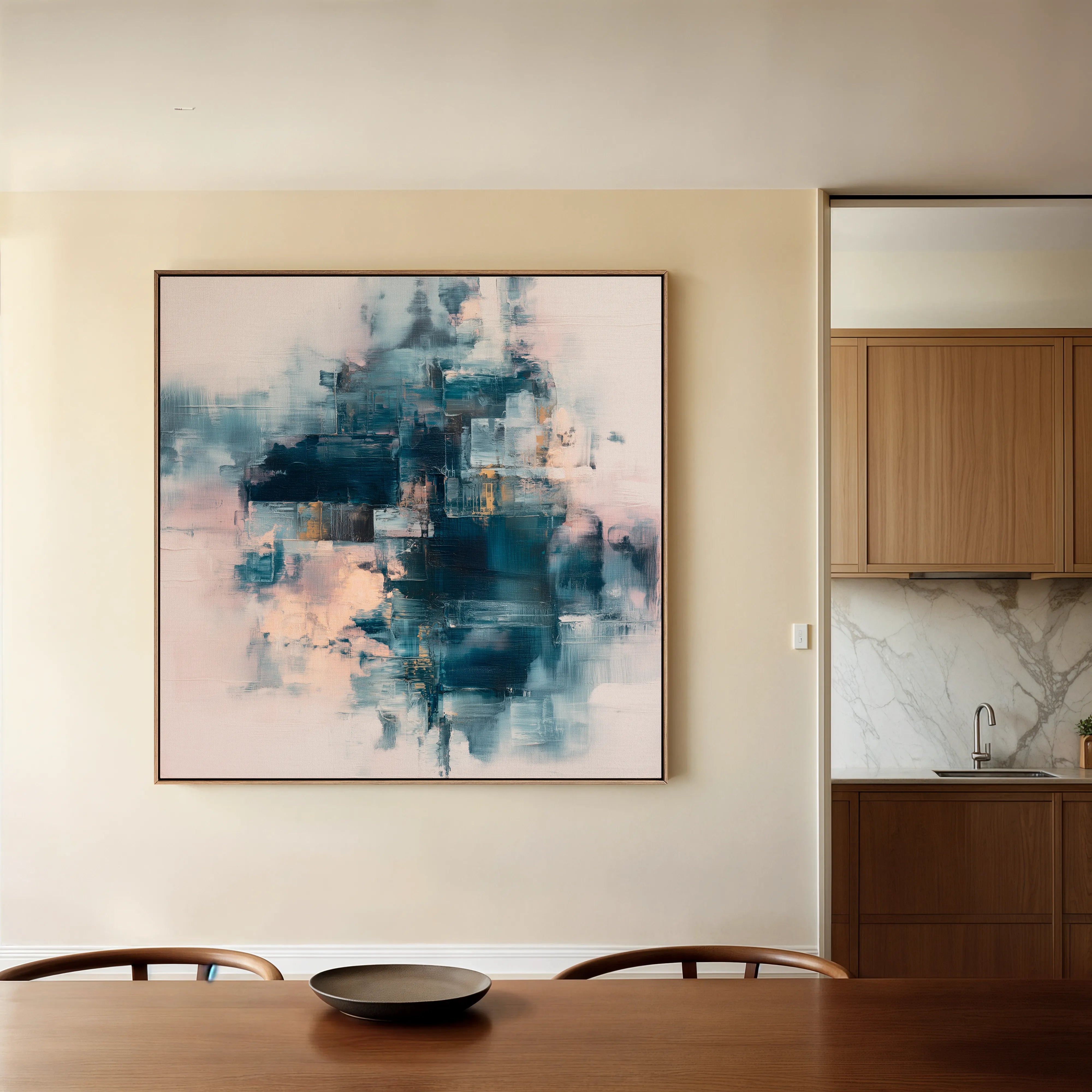 Abstract 1098 Canvas Art 16" x 16" / 40 x 40 cm / Black