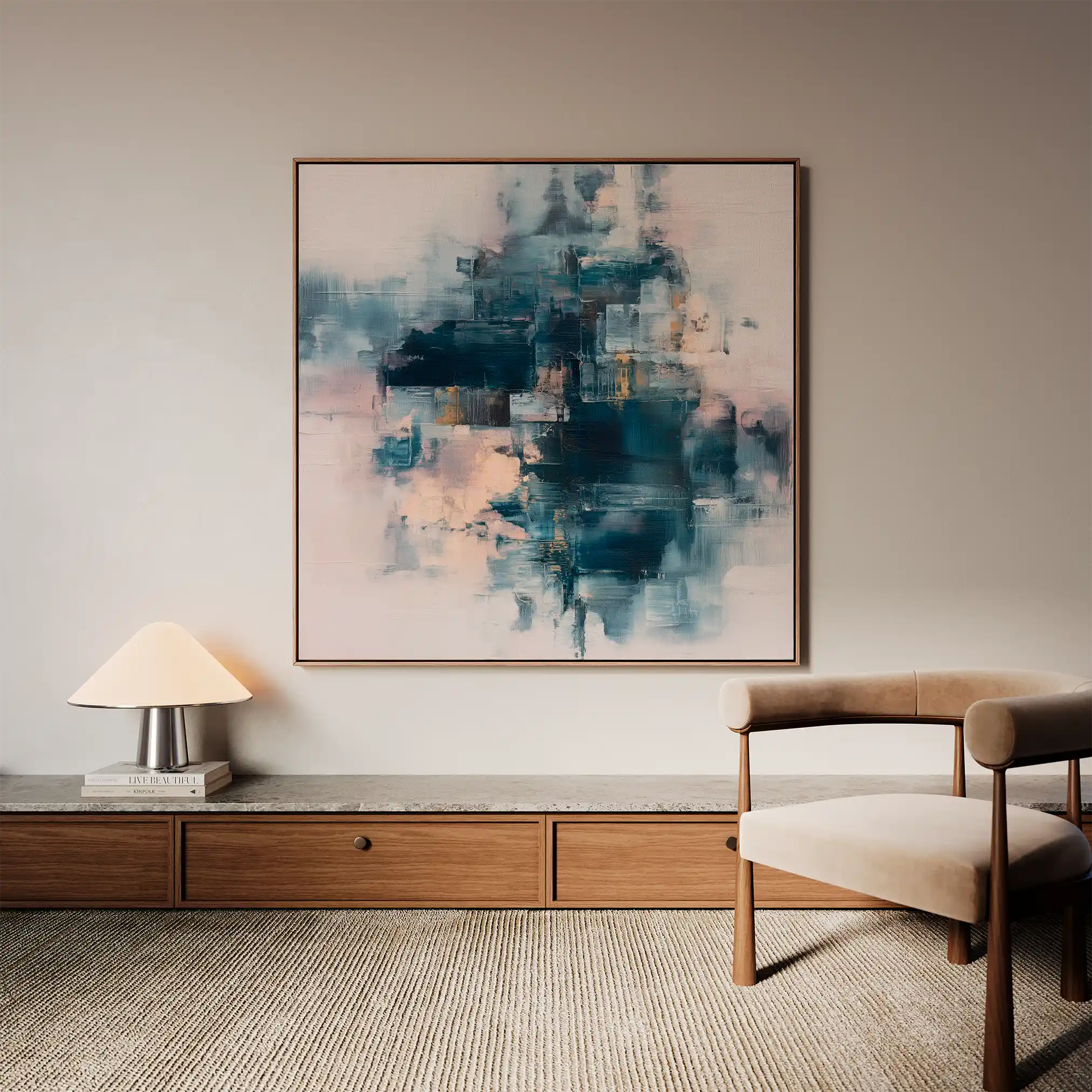 Abstract 1098 Canvas Art 60 x 60 cm / Black