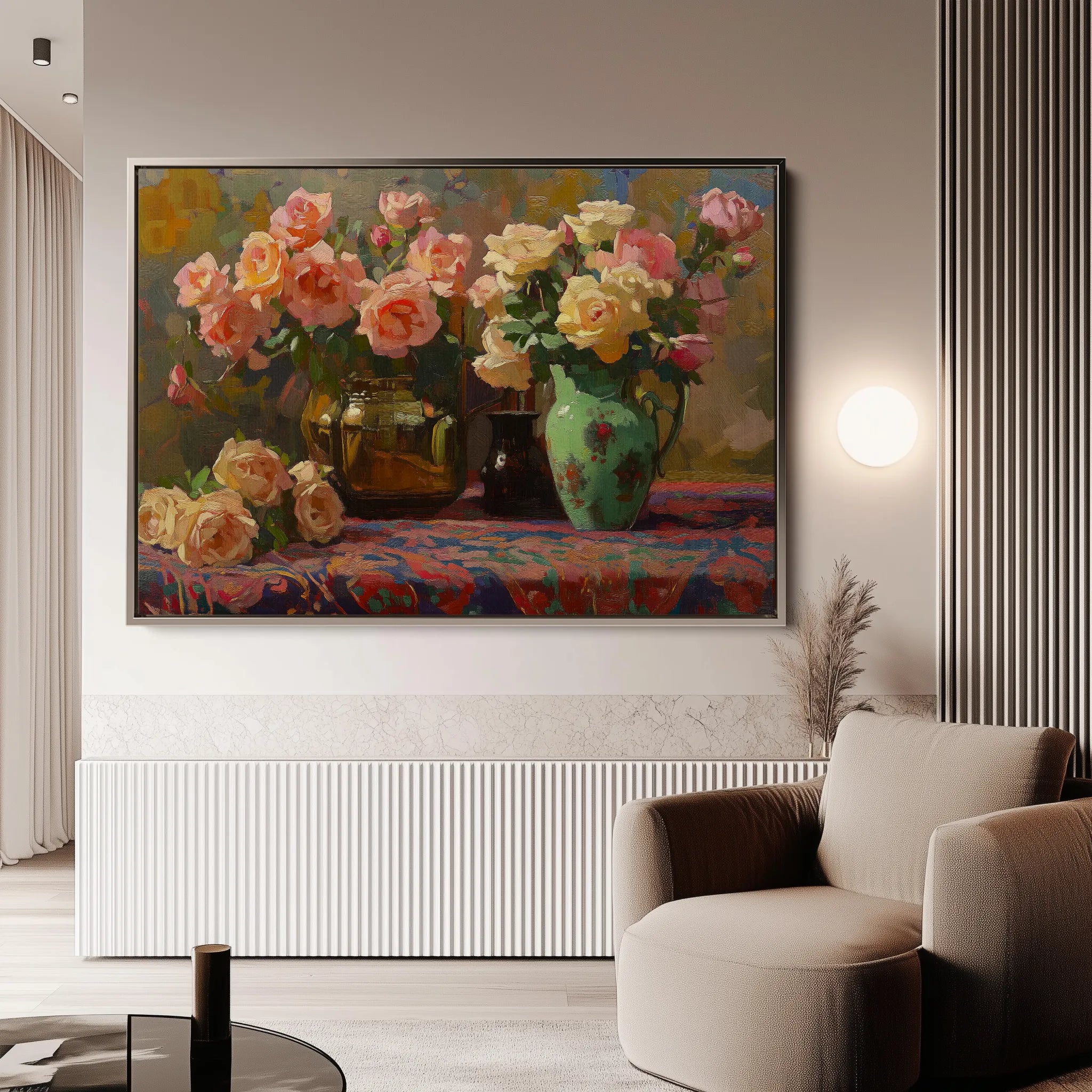 Floral 1098 Canvas Art 18" x 24" / 45 x 60 cm / Black