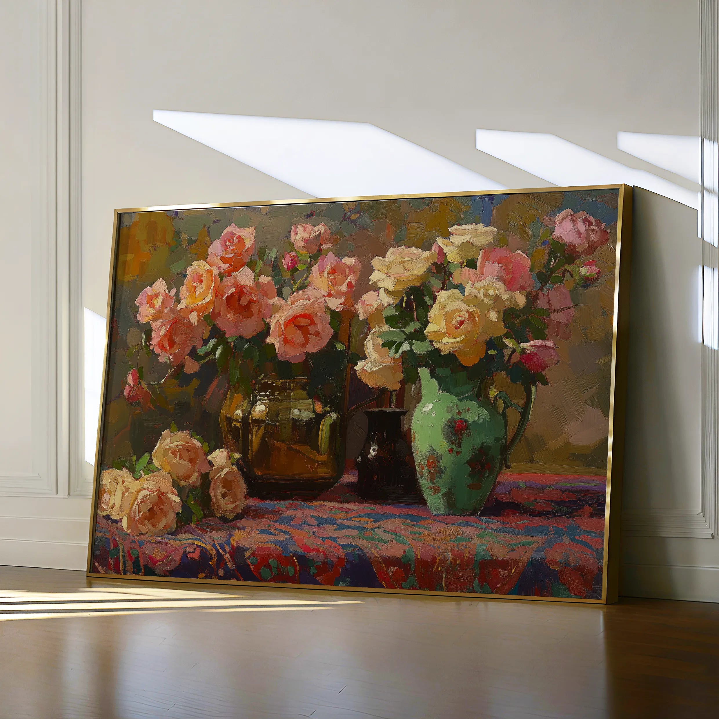 Floral 1098 Canvas Art 18" x 24" / 45 x 60 cm / Black