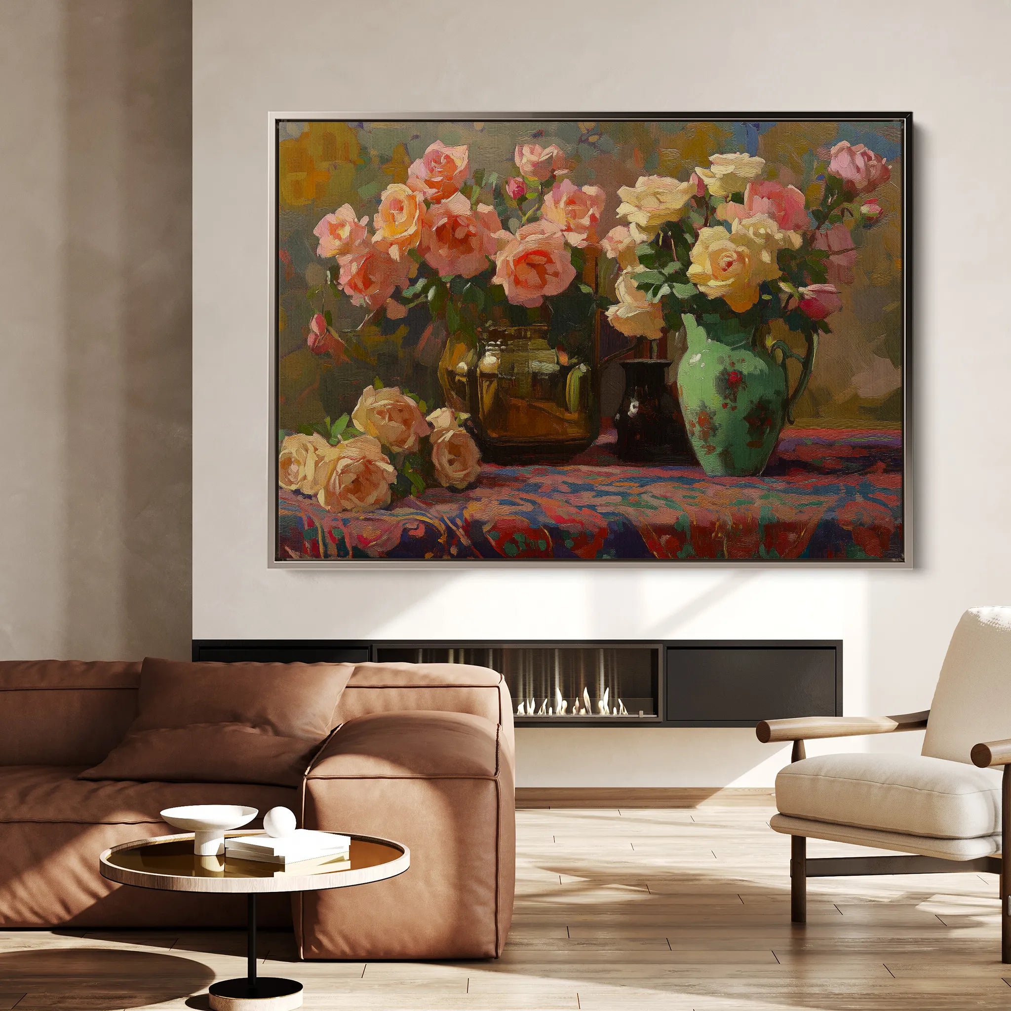 Floral 1098 Canvas Art 18" x 24" / 45 x 60 cm / Black