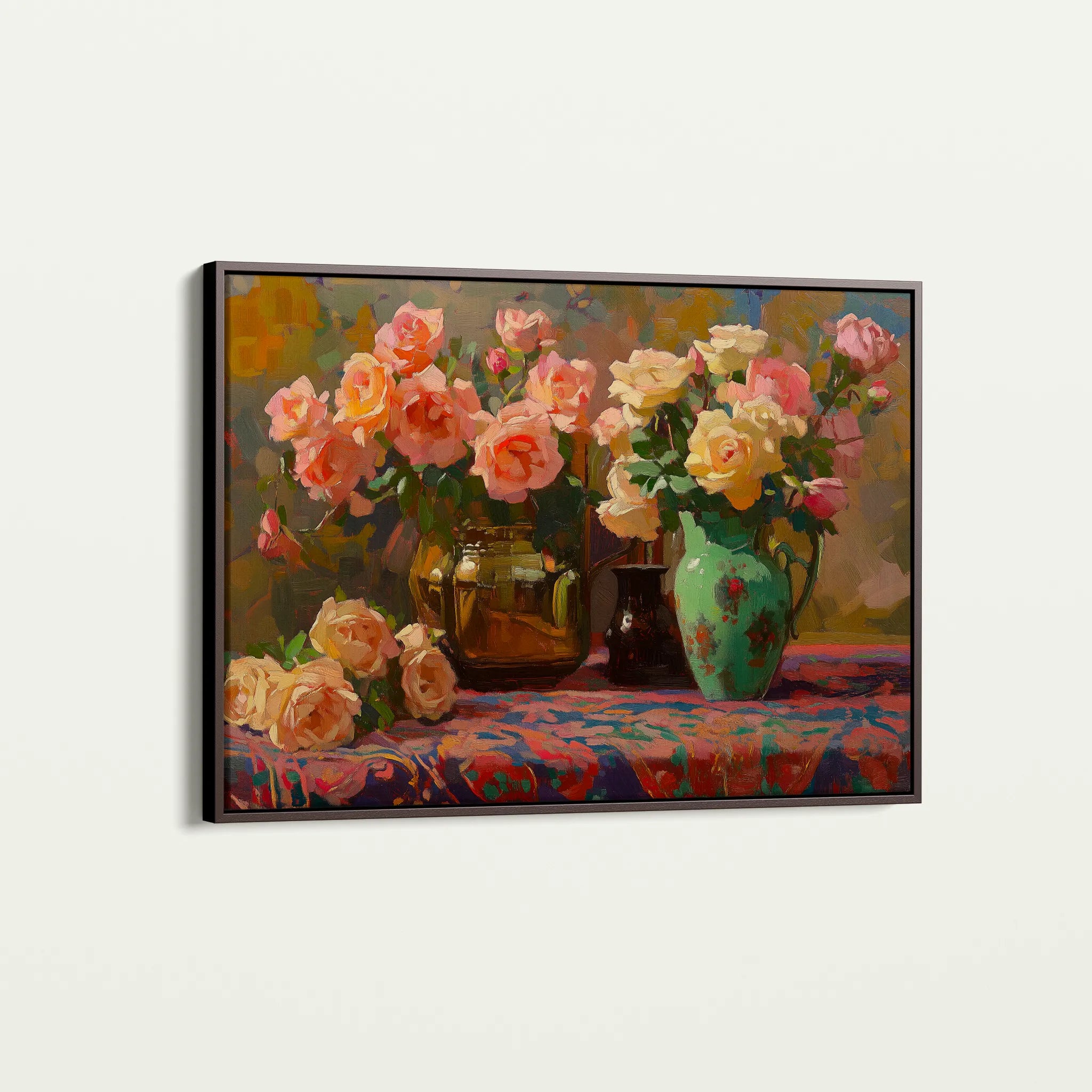 Floral 1098 Canvas Art 18" x 24" / 45 x 60 cm / Black