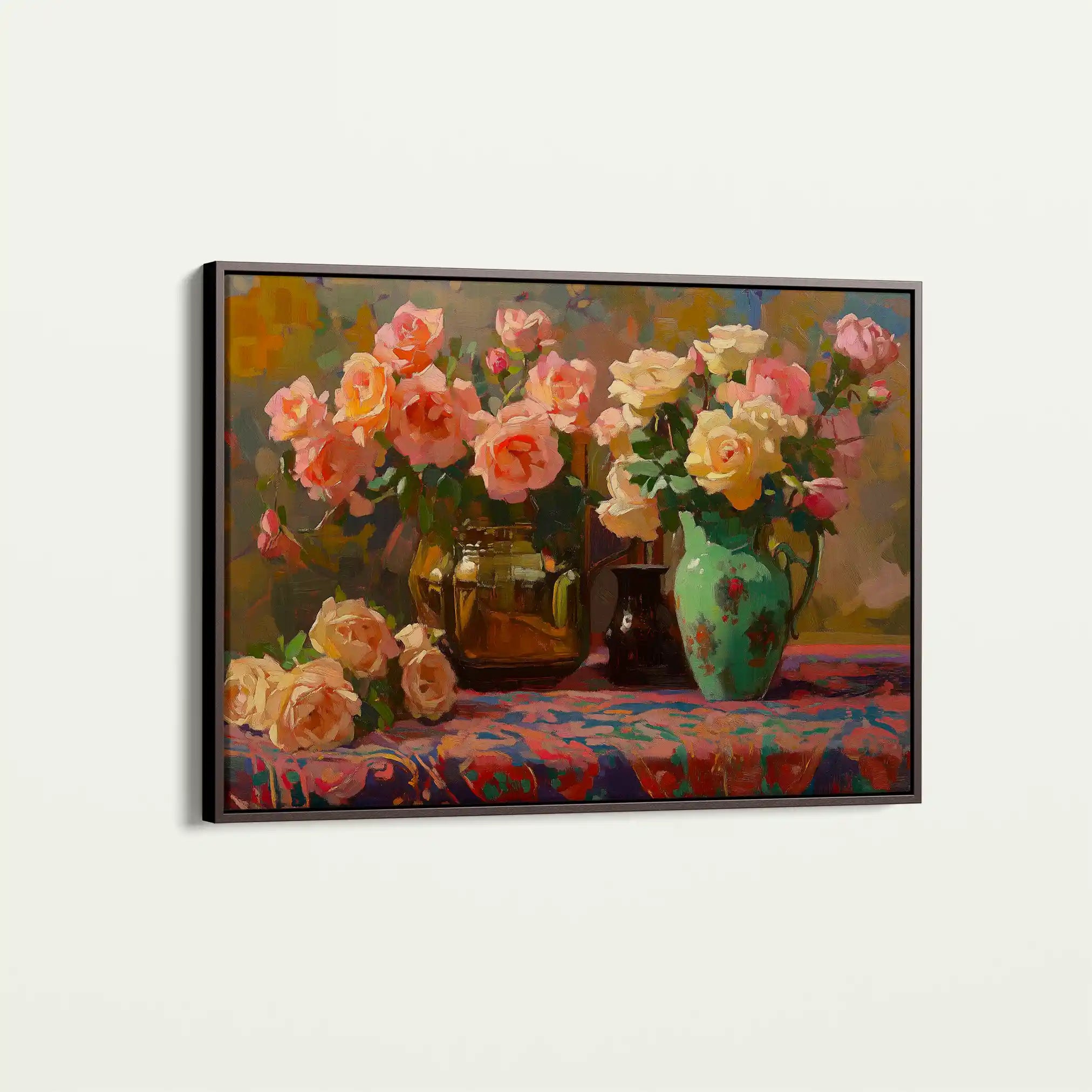 Floral 1098 Canvas Art 60 x 40 cm / Black