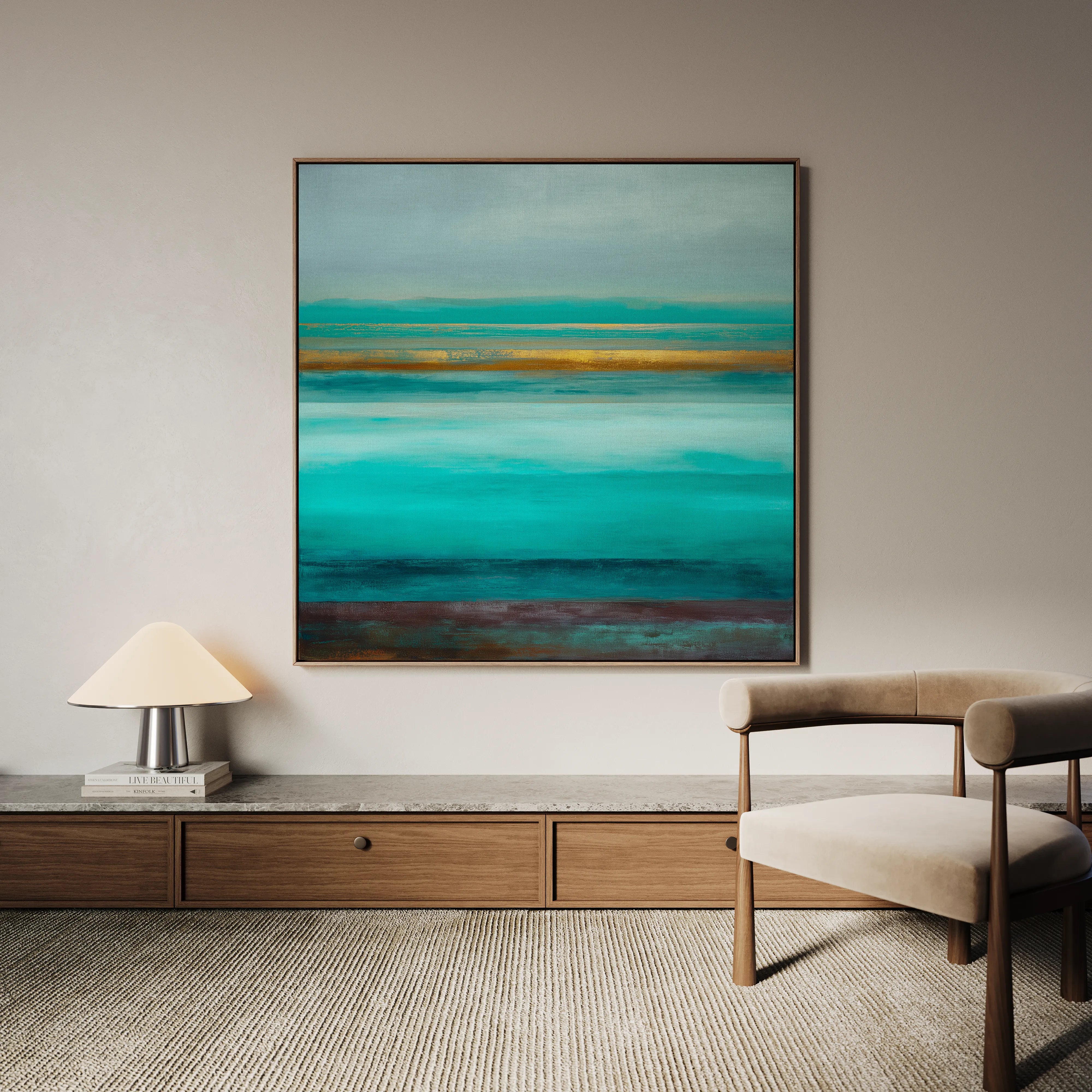 Abstract 1099 Canvas Art 16" x 16" / 40 x 40 cm / Black