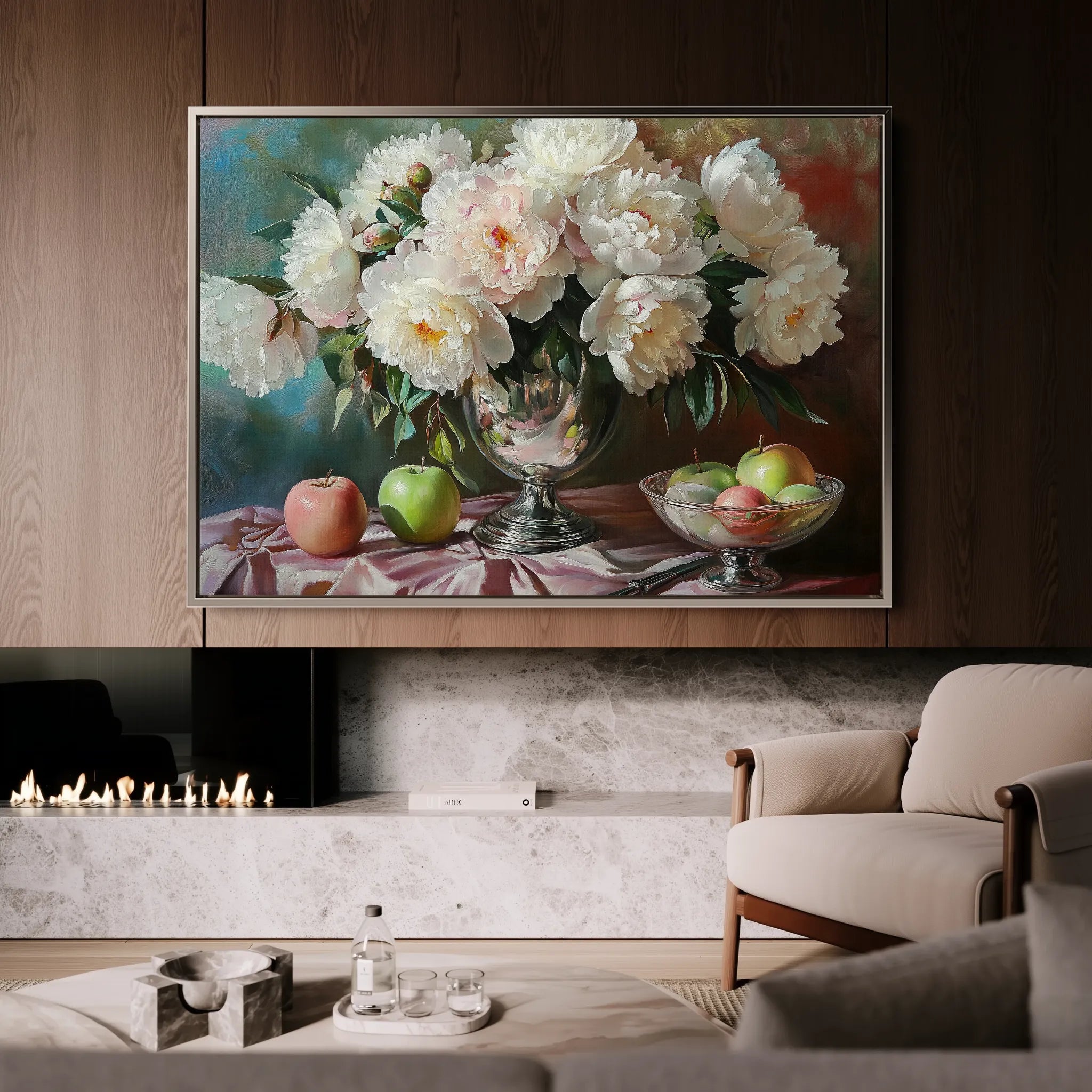 Floral 1099 Canvas Art 18" x 24" / 45 x 60 cm / Black