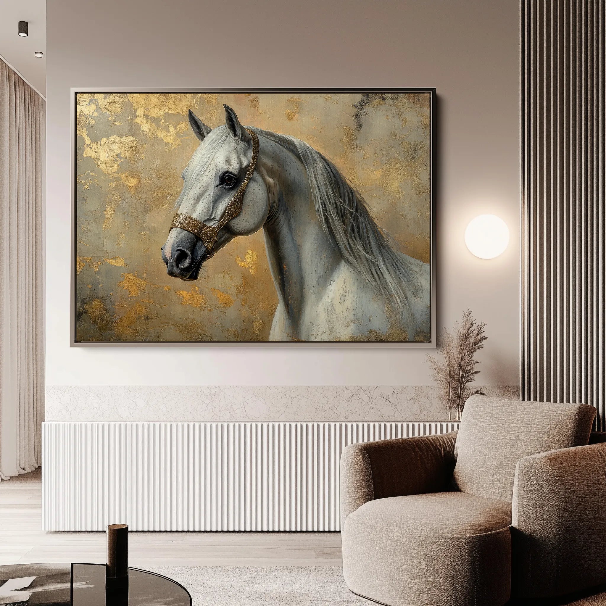 Horses 110 Canvas Art 18" x 24" / 45 x 60 cm / Black