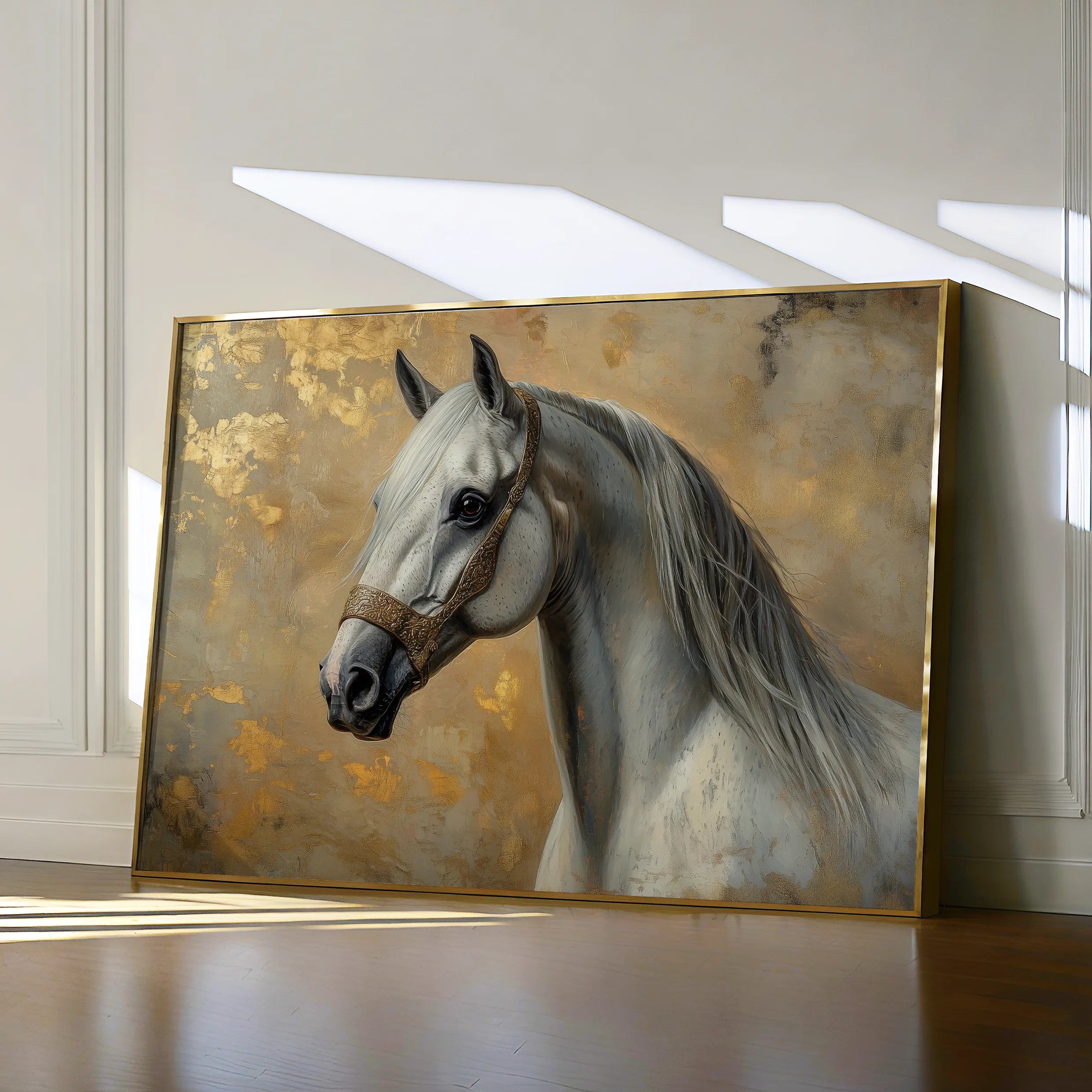 Horses 110 Canvas Art 18" x 24" / 45 x 60 cm / Black