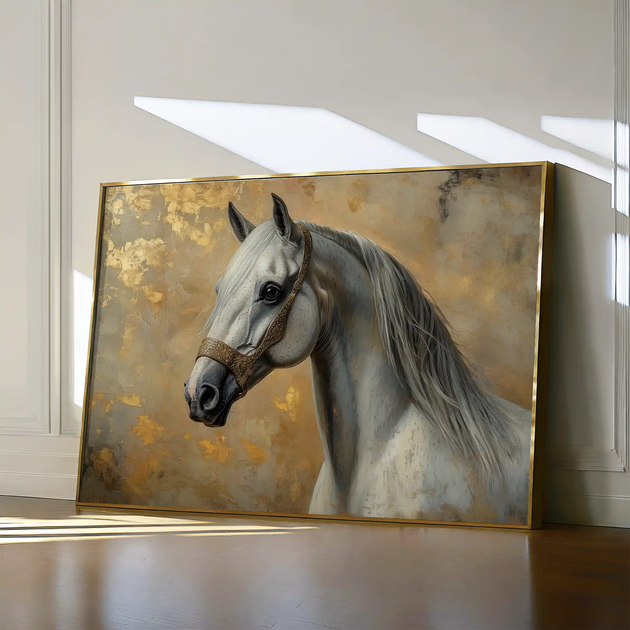 Horses 110 Canvas Art 60 x 40 cm / Black