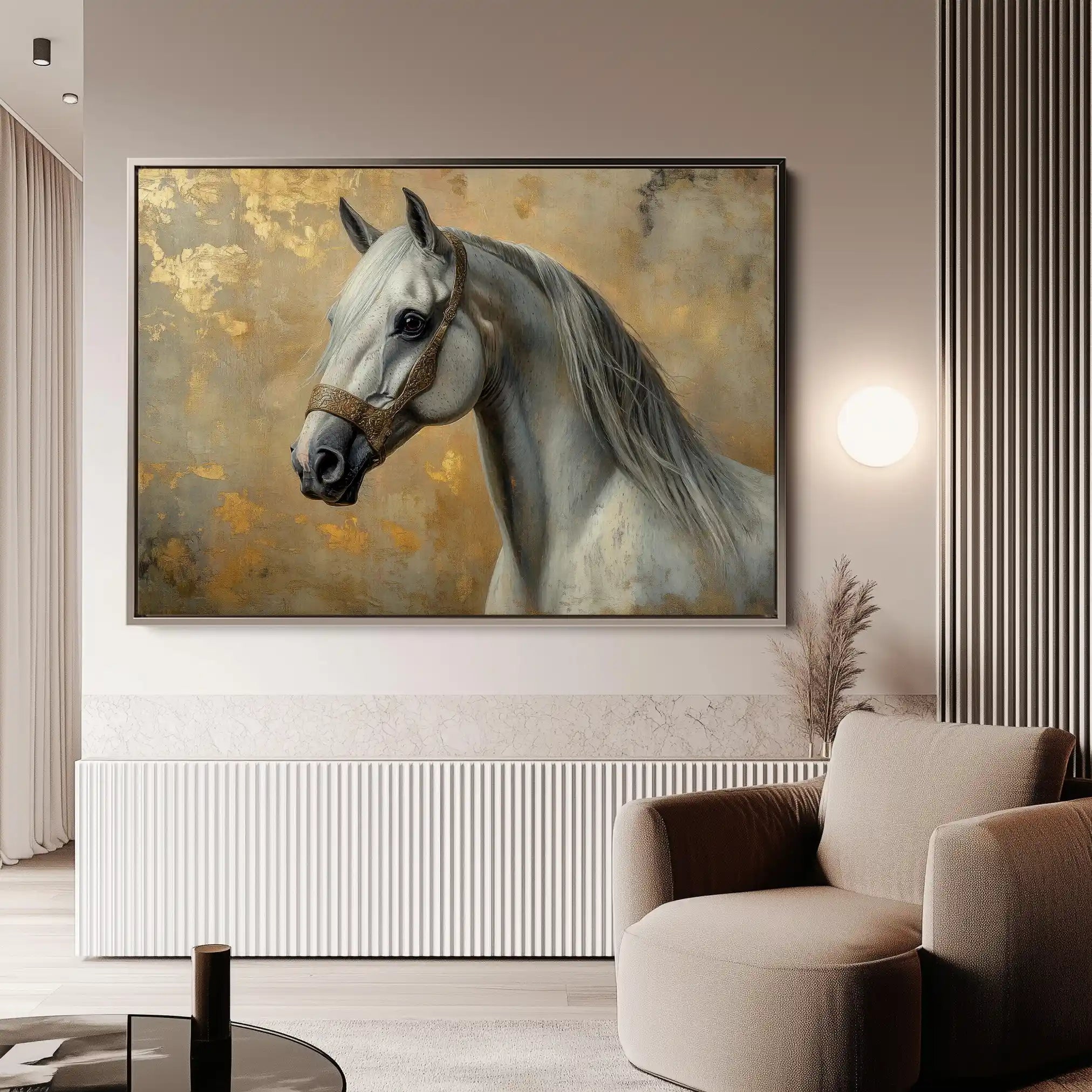 Horses 110 Canvas Art 60 x 40 cm / Black