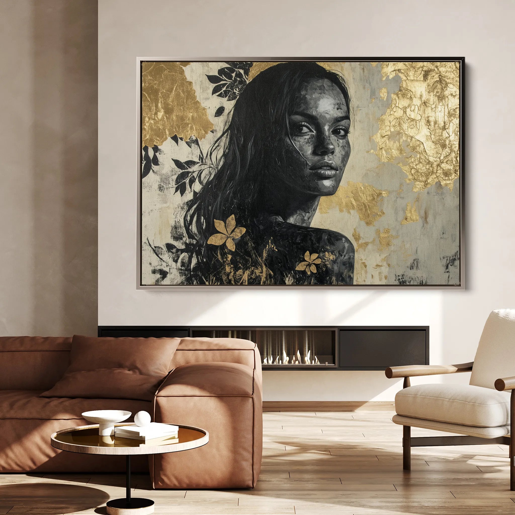 Portrait 110 Canvas Art 18" x 24" / 45 x 60 cm / Black
