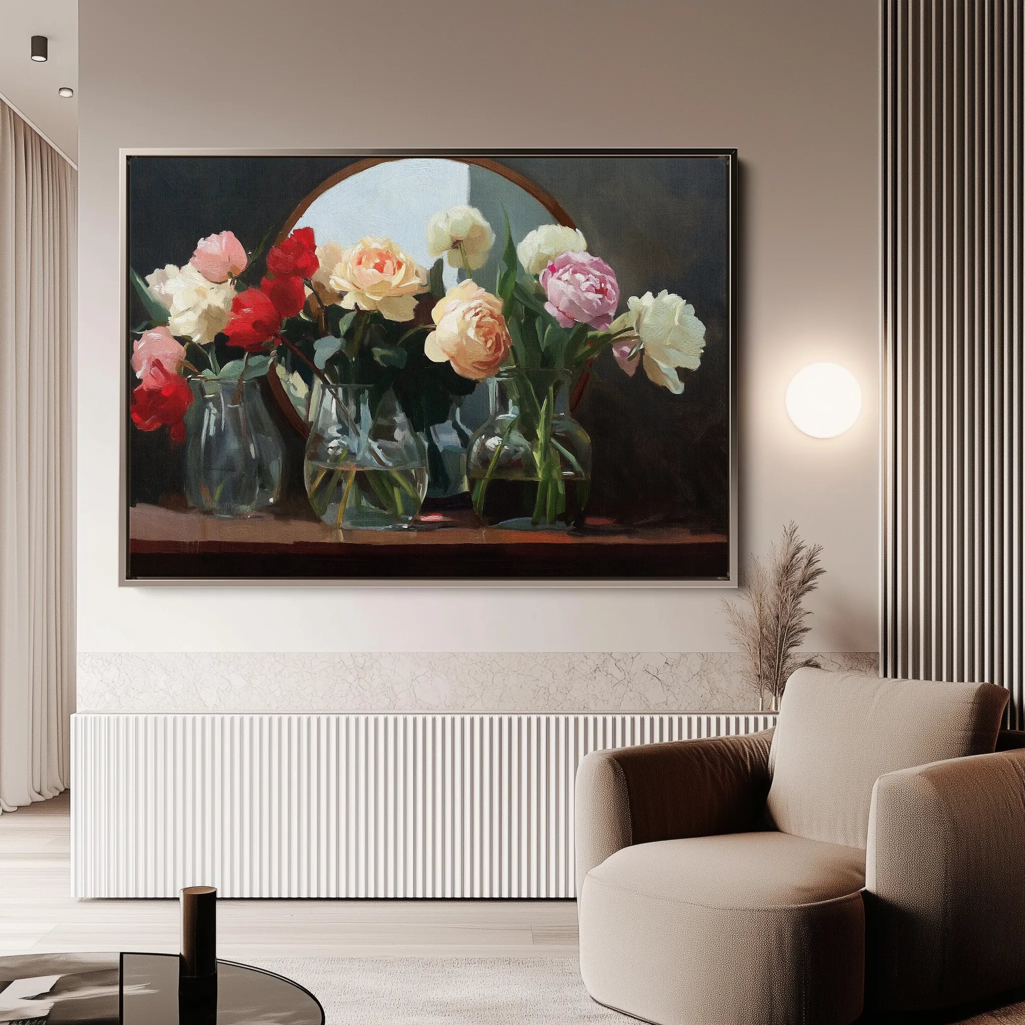 Floral 1100 Canvas Art 18" x 24" / 45 x 60 cm / Black
