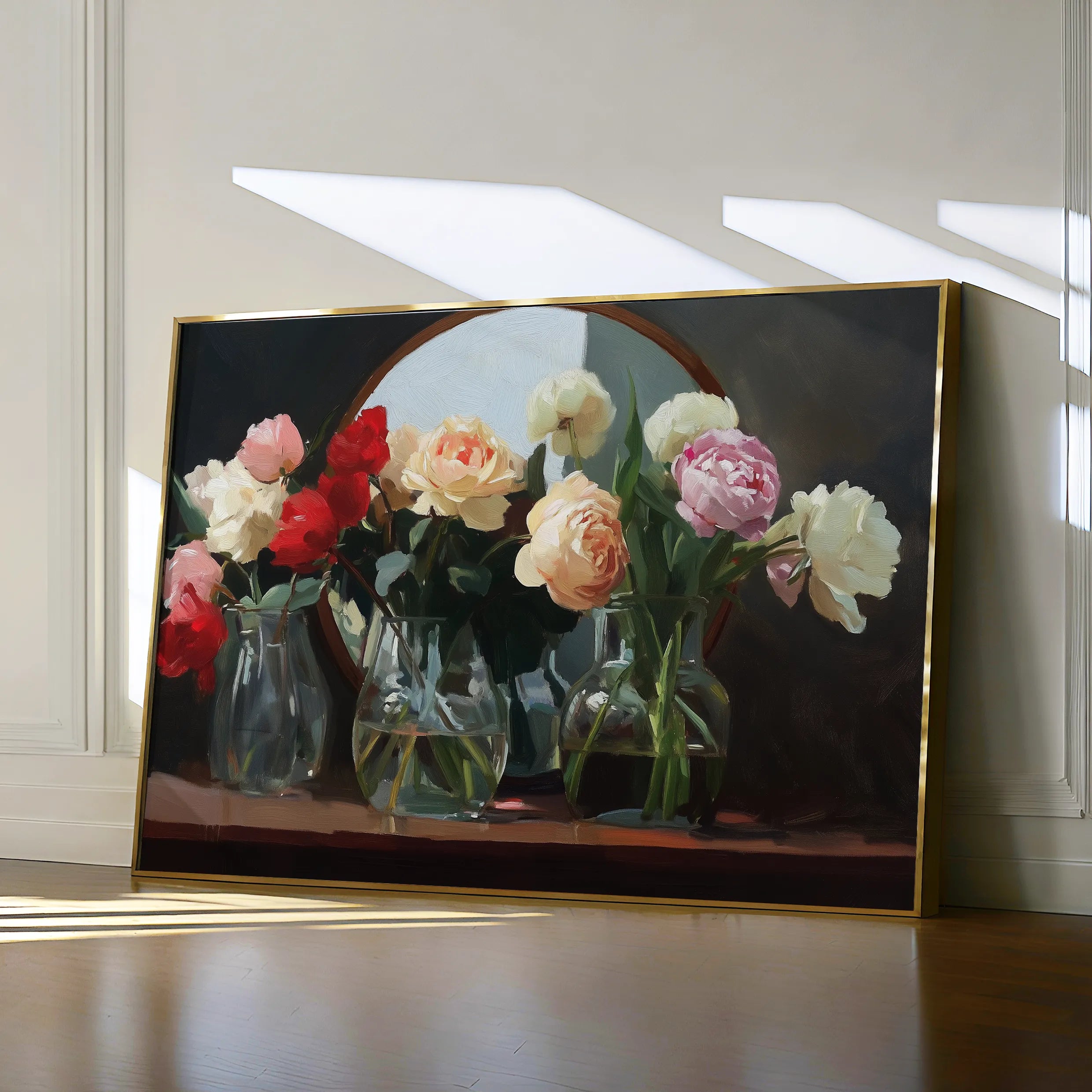 Floral 1100 Canvas Art 18" x 24" / 45 x 60 cm / Black