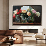 Floral 1100 Canvas Art 18" x 24" / 45 x 60 cm / Black