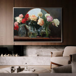 Floral 1100 Canvas Art 18" x 24" / 45 x 60 cm / Black
