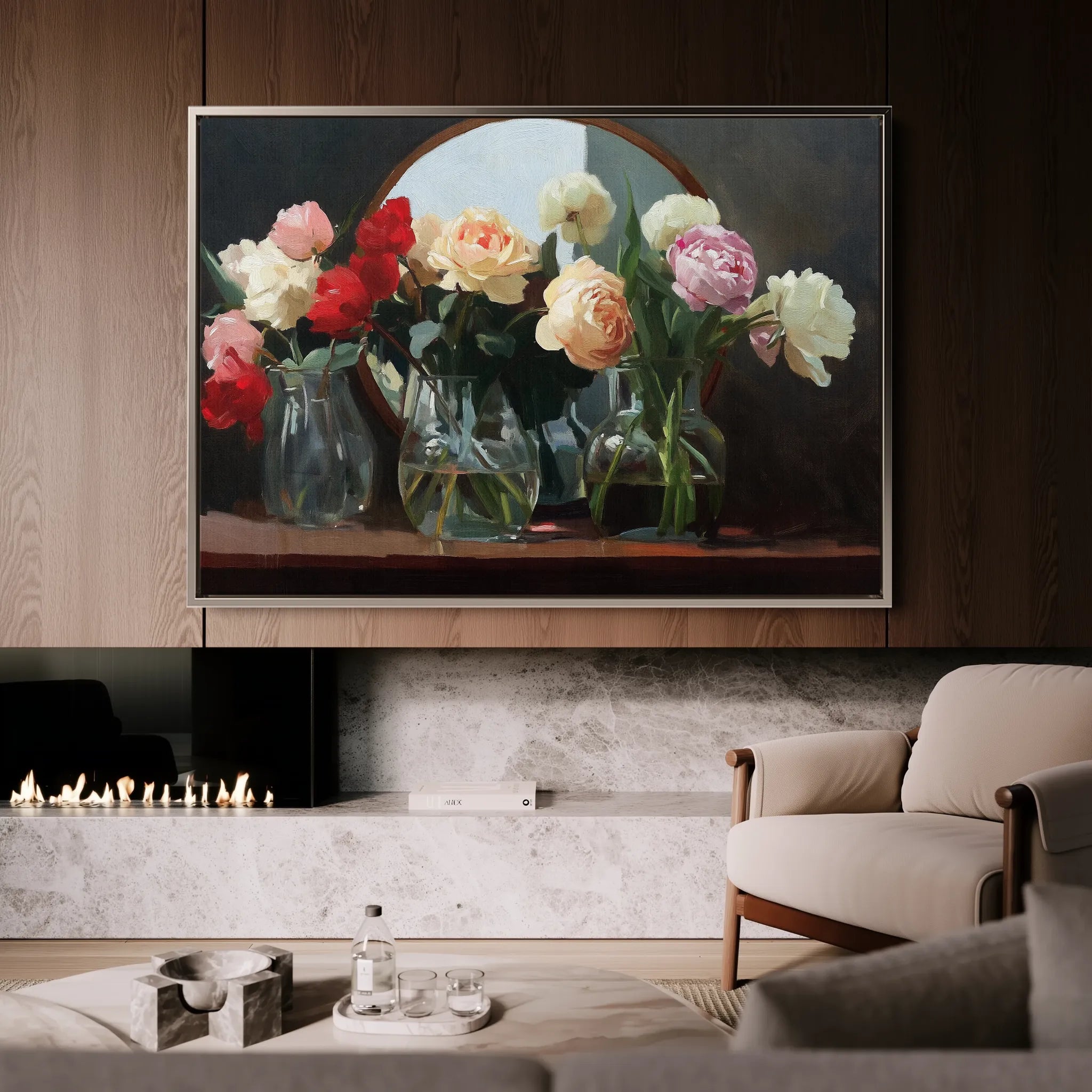 Floral 1100 Canvas Art 18" x 24" / 45 x 60 cm / Black