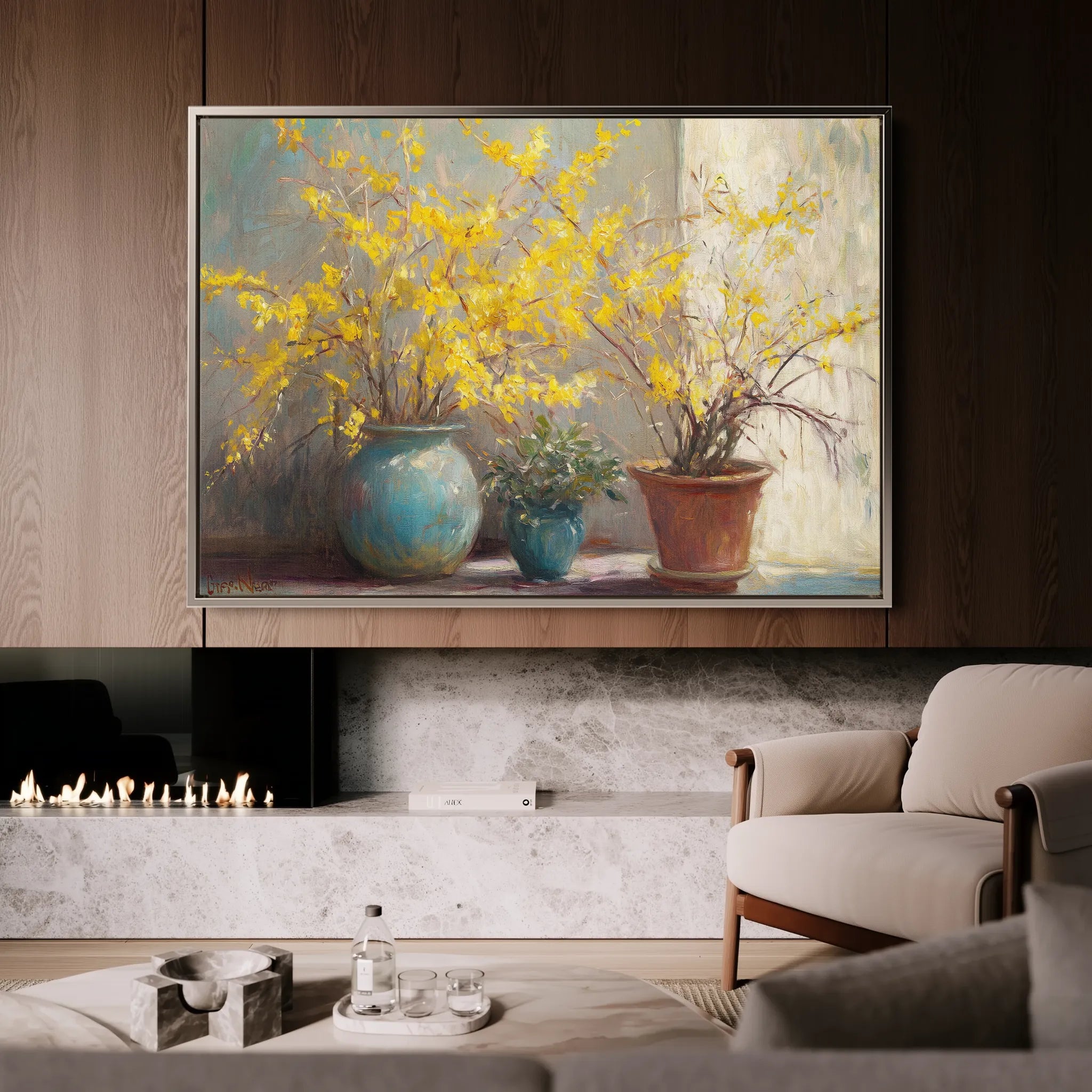 Floral 1101 Canvas Art 18" x 24" / 45 x 60 cm / Black