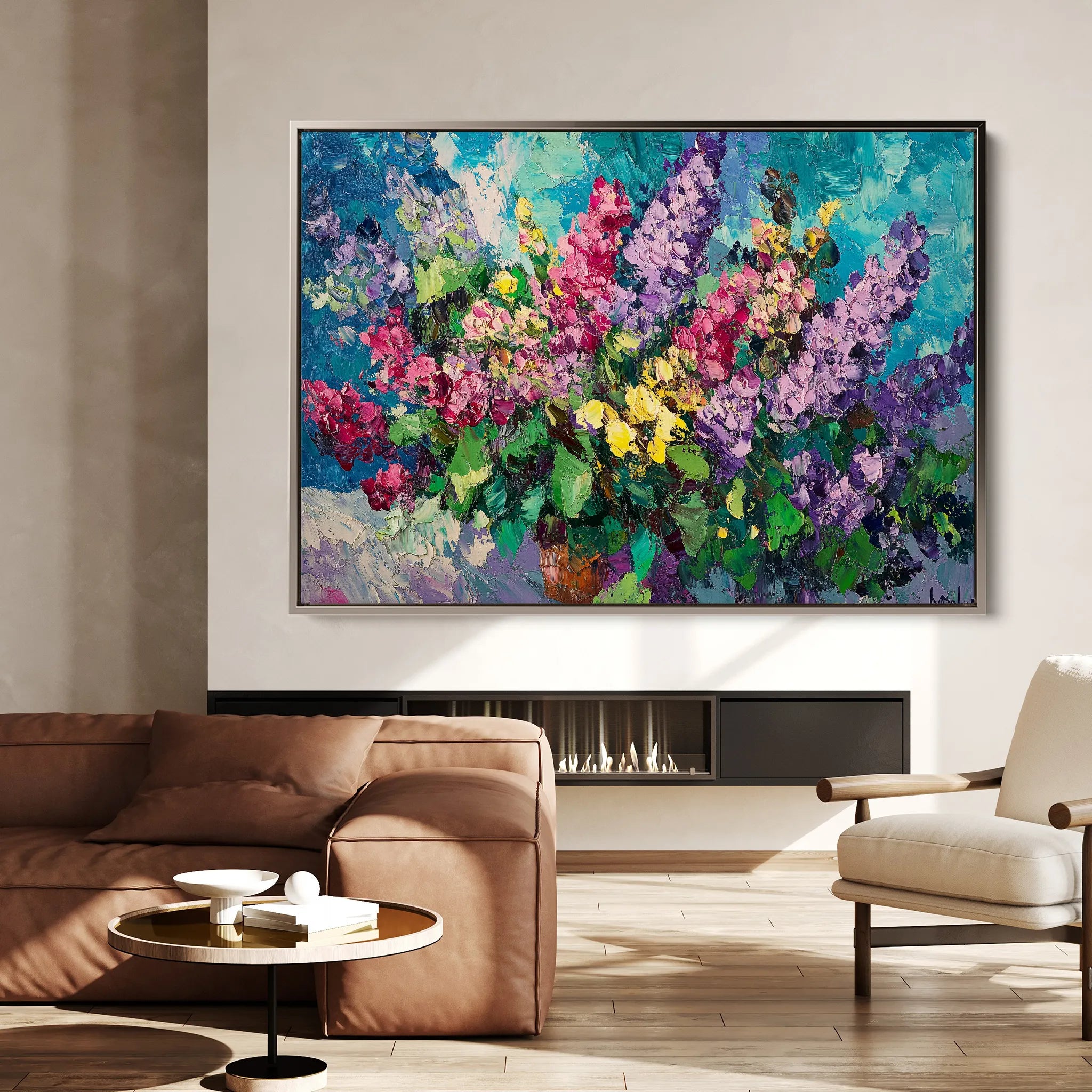 Floral 1102 Canvas Art 18" x 24" / 45 x 60 cm / Black