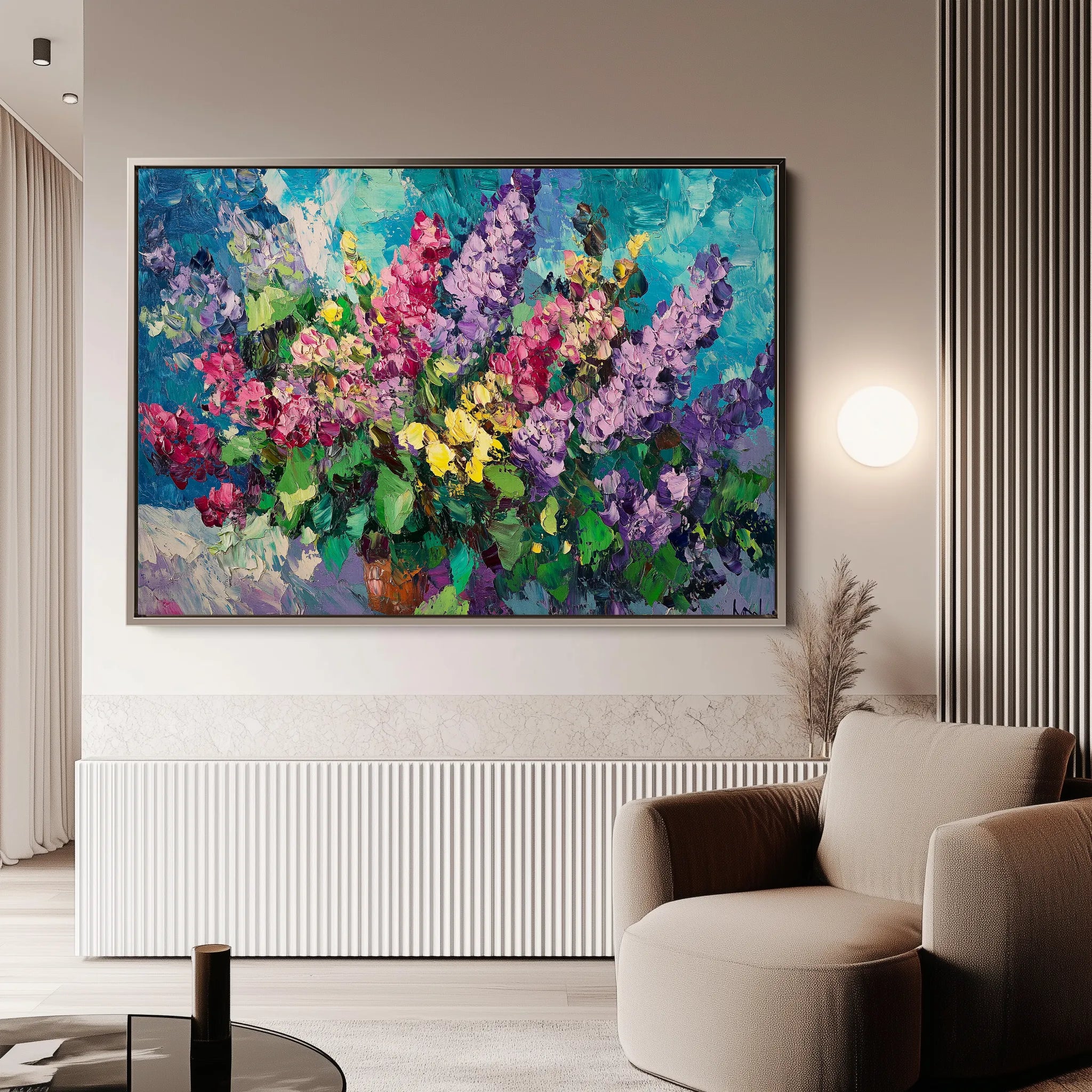 Floral 1102 Canvas Art 18" x 24" / 45 x 60 cm / Black
