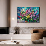 Floral 1102 Canvas Art 18" x 24" / 45 x 60 cm / Black
