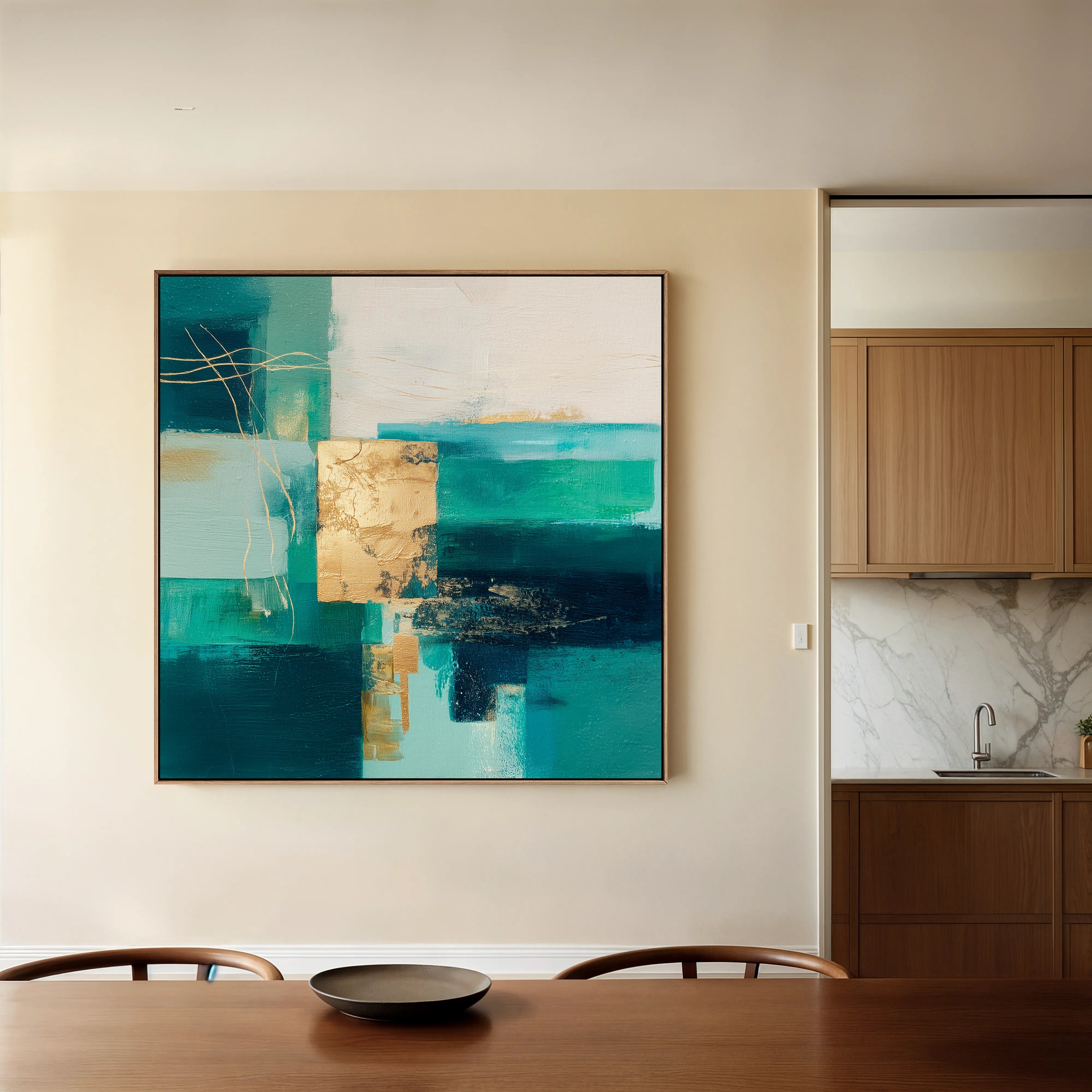 Abstract 1103 Canvas Art 16" x 16" / 40 x 40 cm / Black