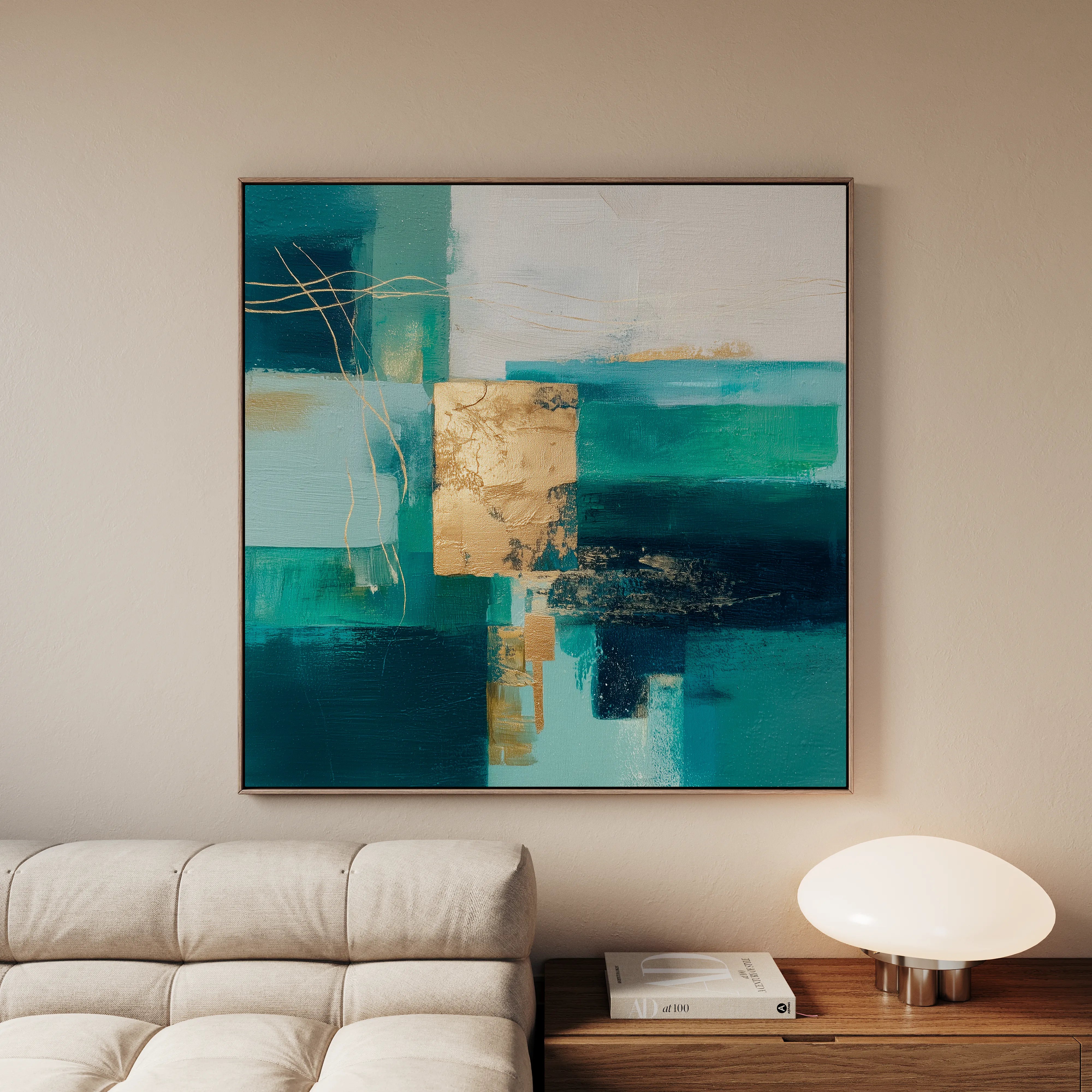 Abstract 1103 Canvas Art 16" x 16" / 40 x 40 cm / Black