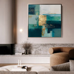 Abstract 1103 Canvas Art 16" x 16" / 40 x 40 cm / Black