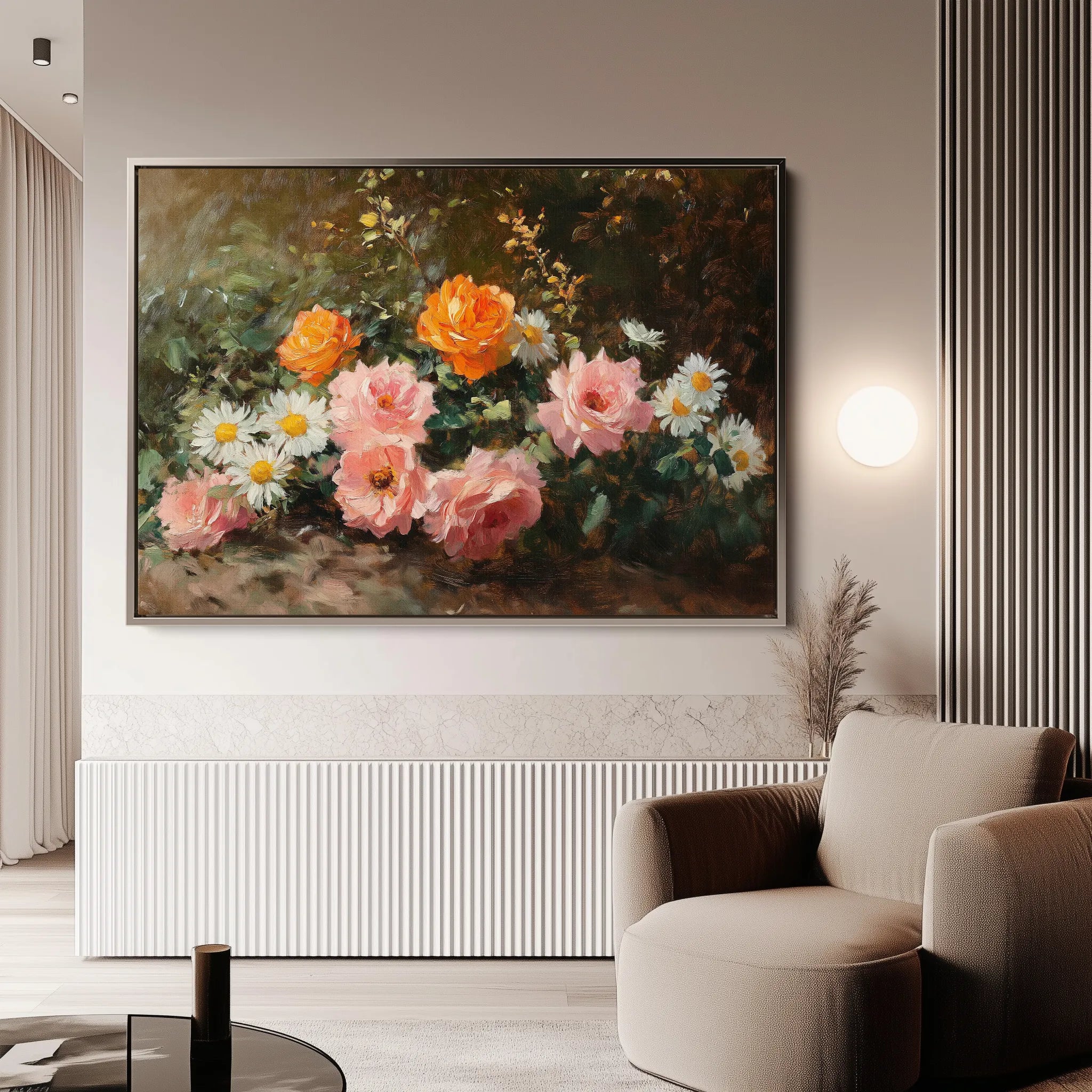 Floral 1103 Canvas Art 18" x 24" / 45 x 60 cm / Black
