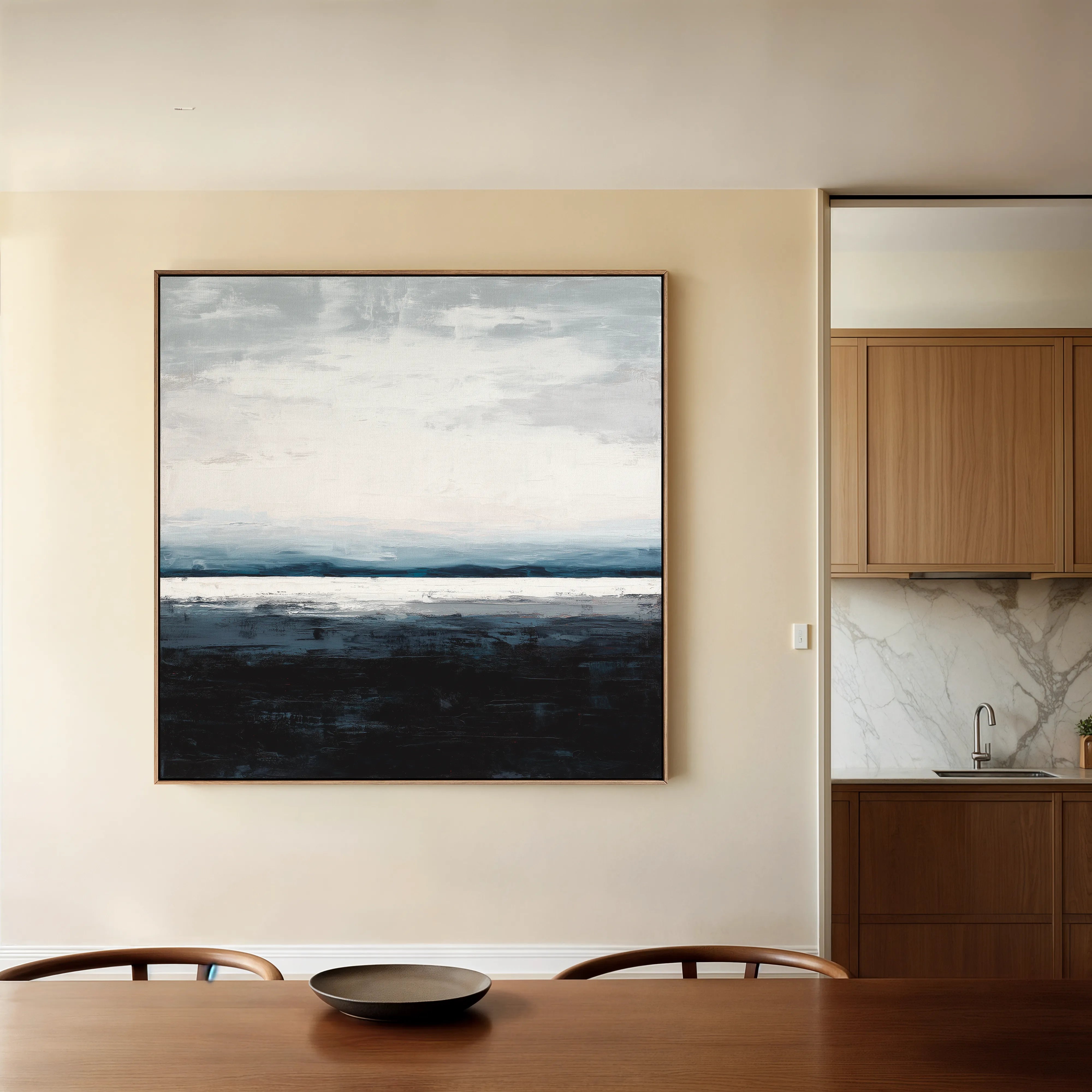 Abstract 1104 Canvas Art 16" x 16" / 40 x 40 cm / Black