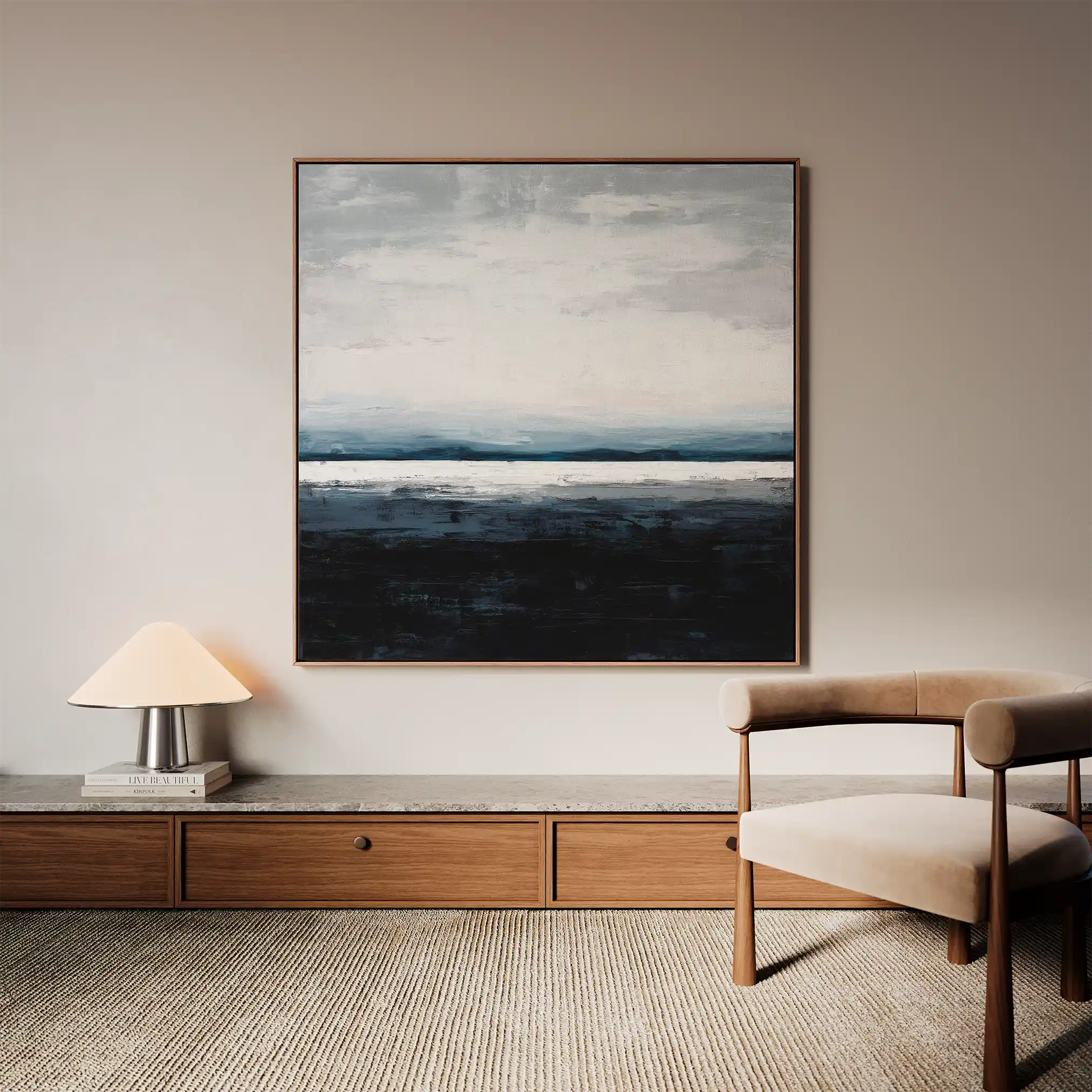 Abstract 1104 Canvas Art 60 x 60 cm / Black
