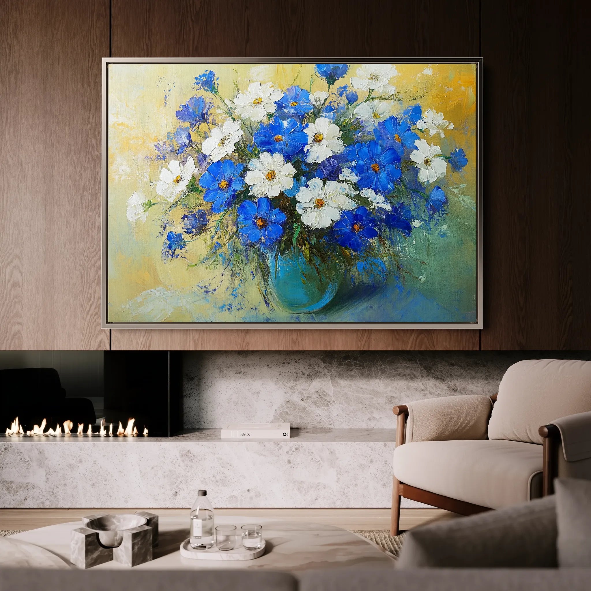 Floral 1104 Canvas Art 18" x 24" / 45 x 60 cm / Black