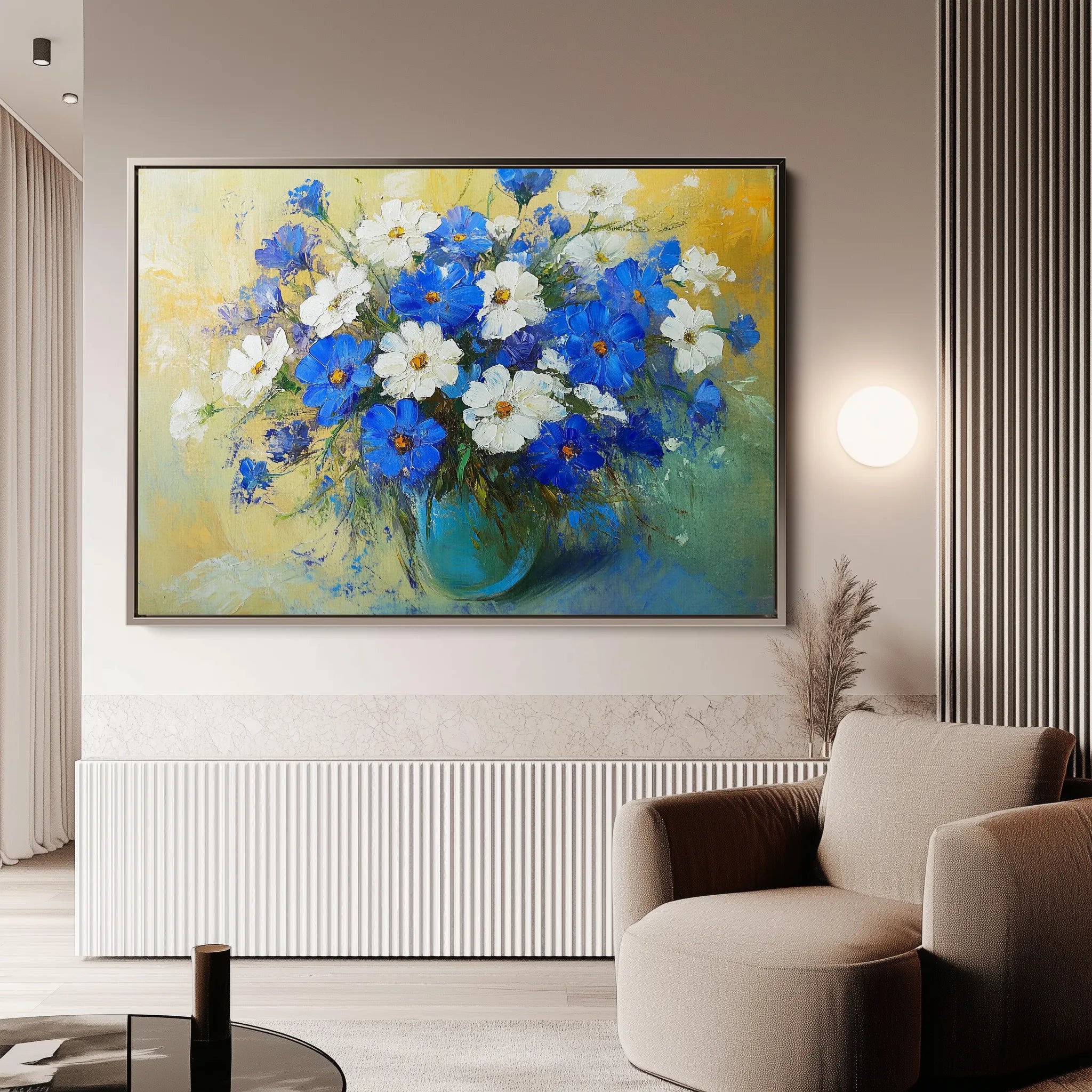 Floral 1104 Canvas Art 18" x 24" / 45 x 60 cm / Black