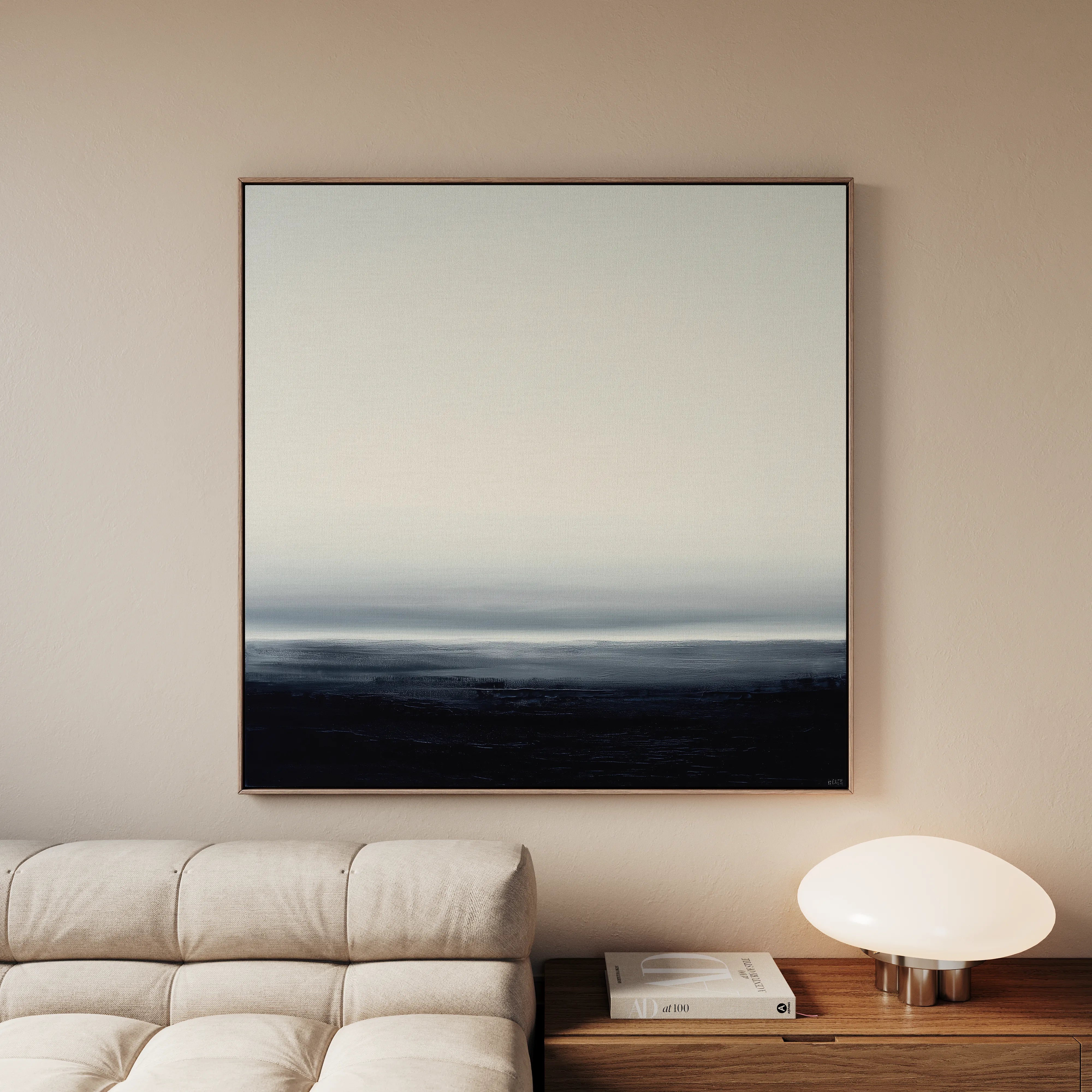 Abstract 1105 Canvas Art 16" x 16" / 40 x 40 cm / Black
