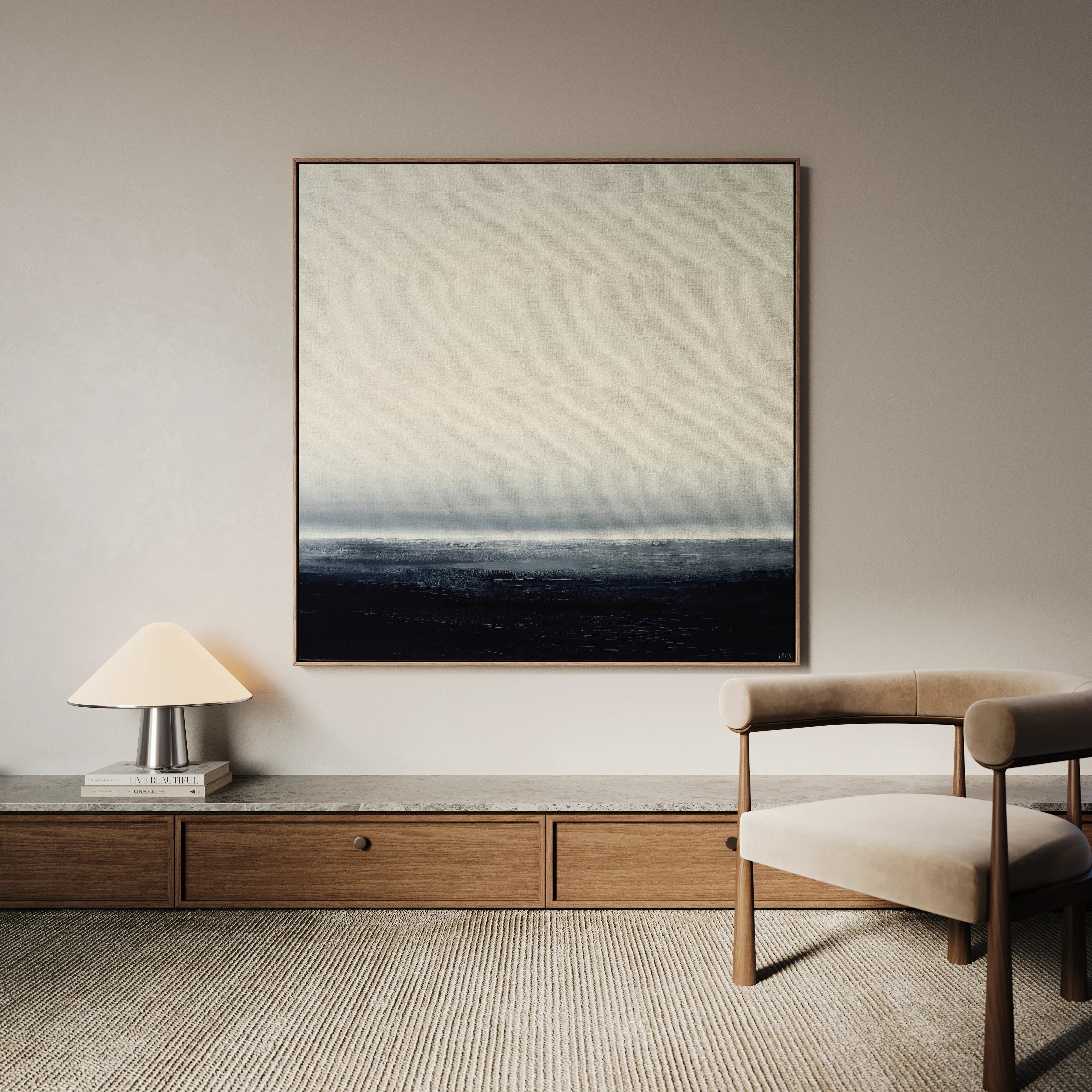 Abstract 1105 Canvas Art 16" x 16" / 40 x 40 cm / Black