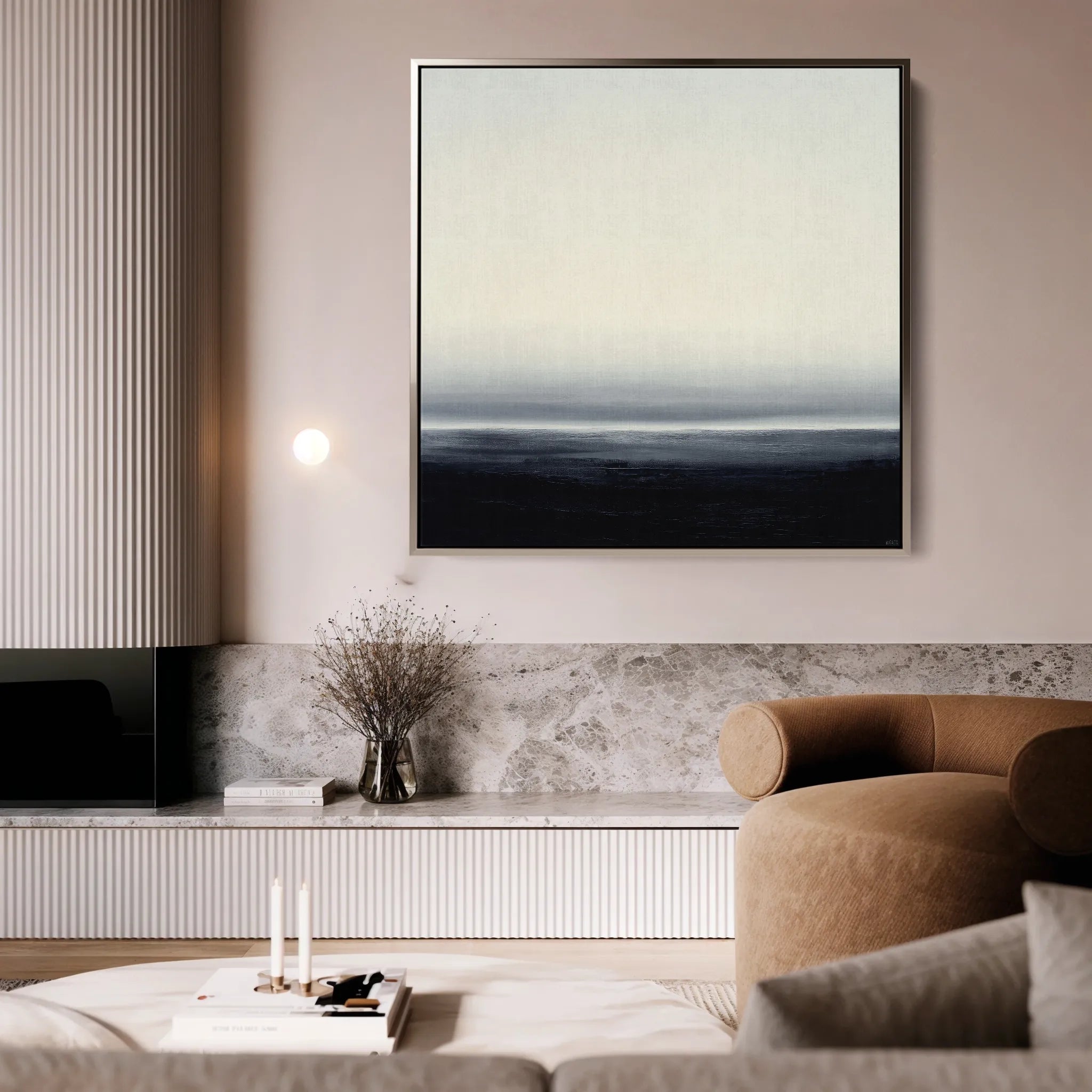 Abstract 1105 Canvas Art 16" x 16" / 40 x 40 cm / Black