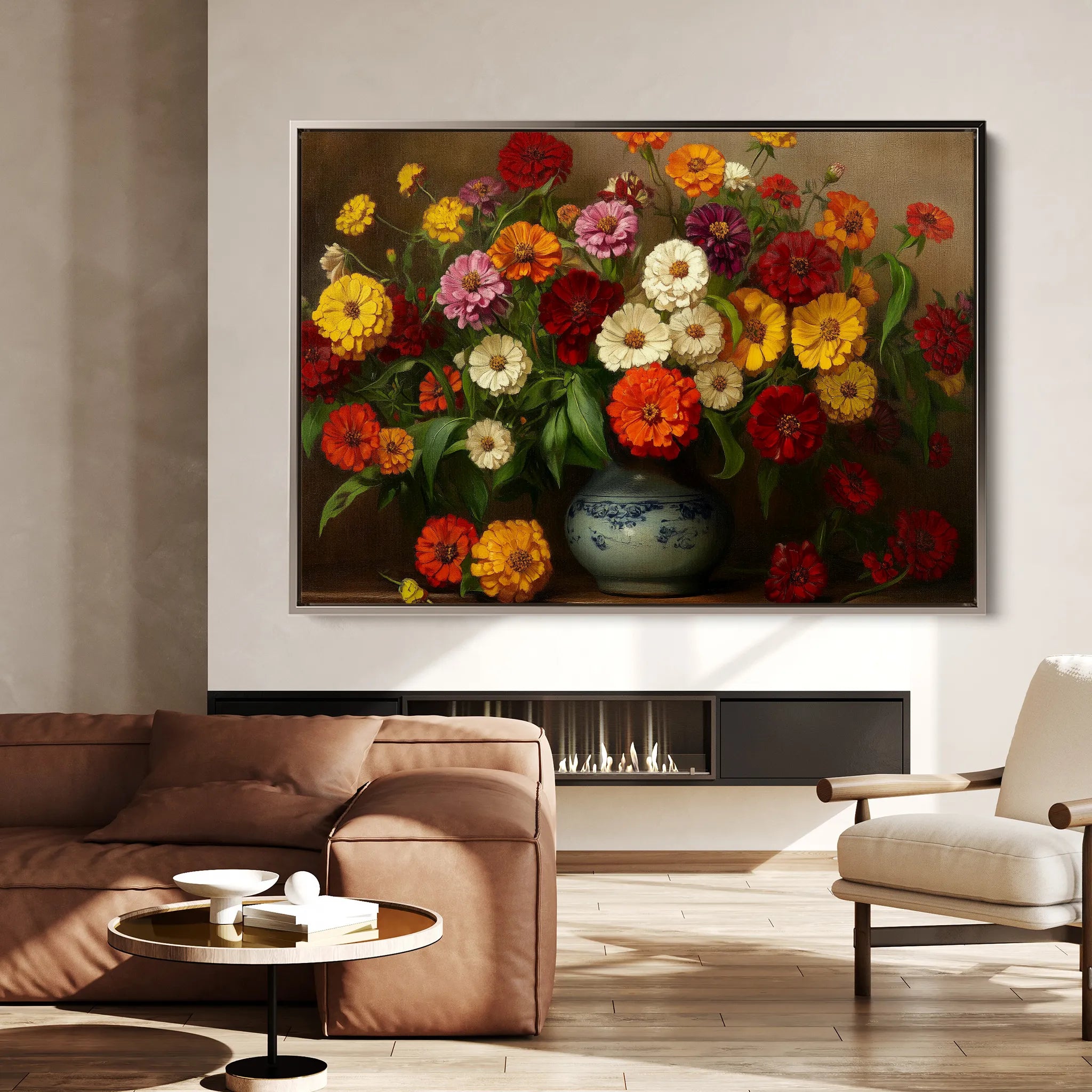 Floral 1105 Canvas Art 18" x 24" / 45 x 60 cm / Black