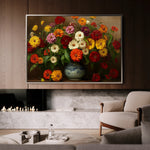 Floral 1105 Canvas Art 18" x 24" / 45 x 60 cm / Black