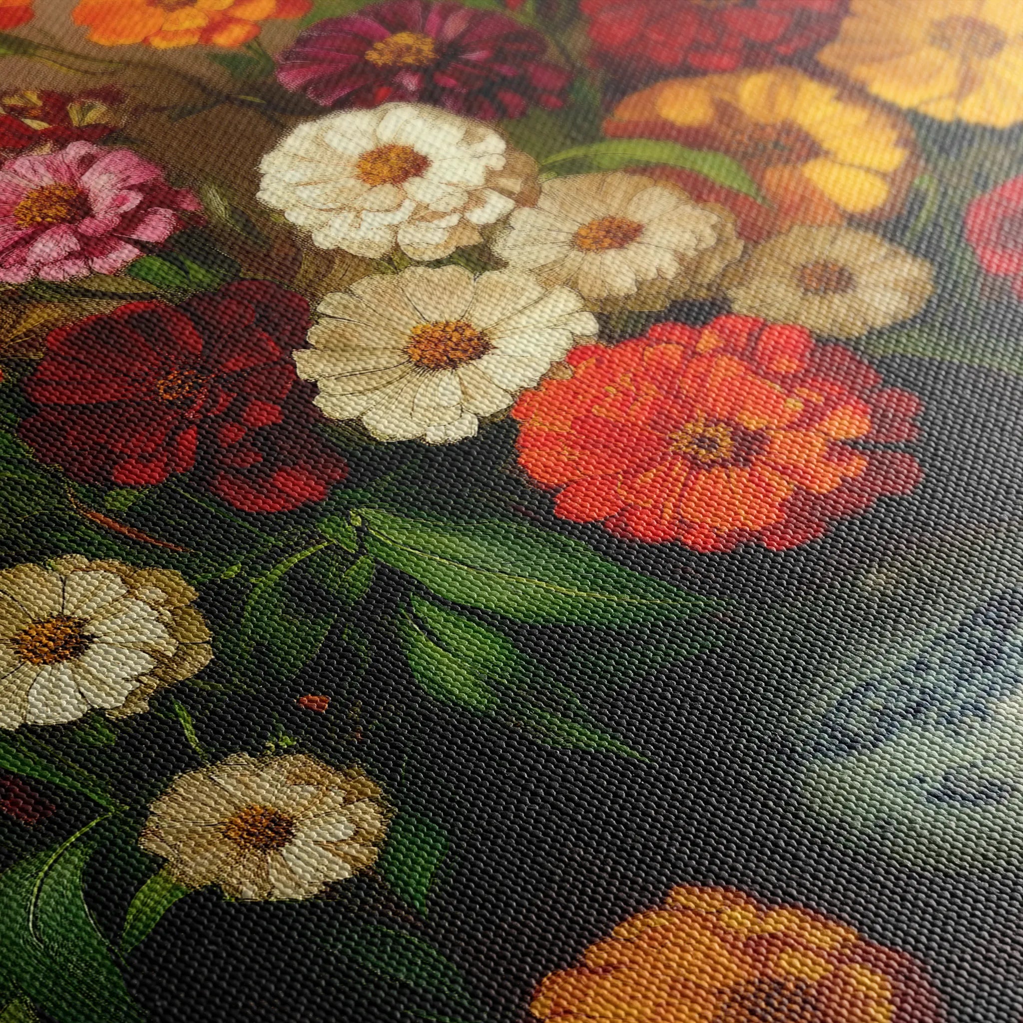 Floral 1105 Canvas Art 18" x 24" / 45 x 60 cm / Black