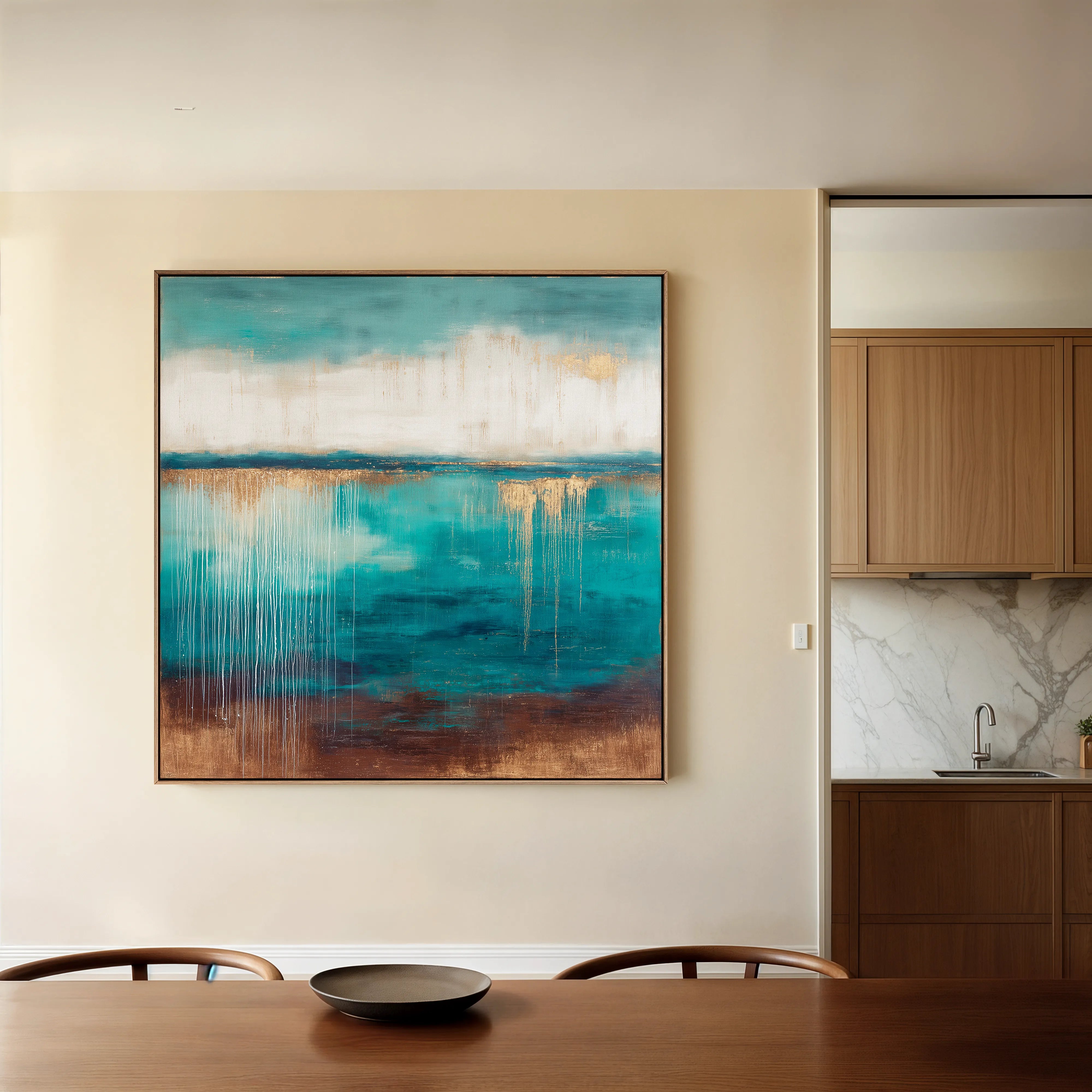 Abstract 1106 Canvas Art 16" x 16" / 40 x 40 cm / Black
