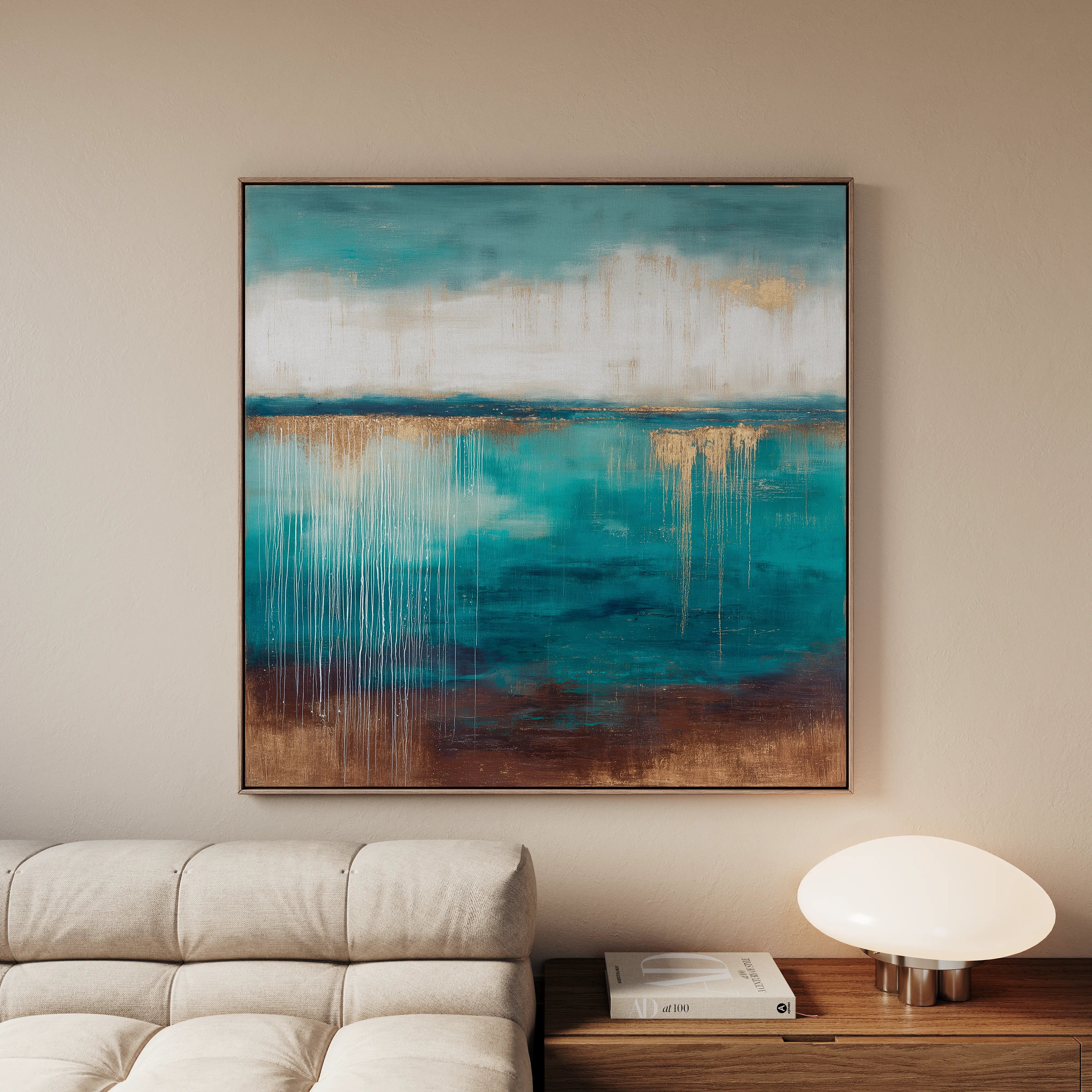 Abstract 1106 Canvas Art 16" x 16" / 40 x 40 cm / Black