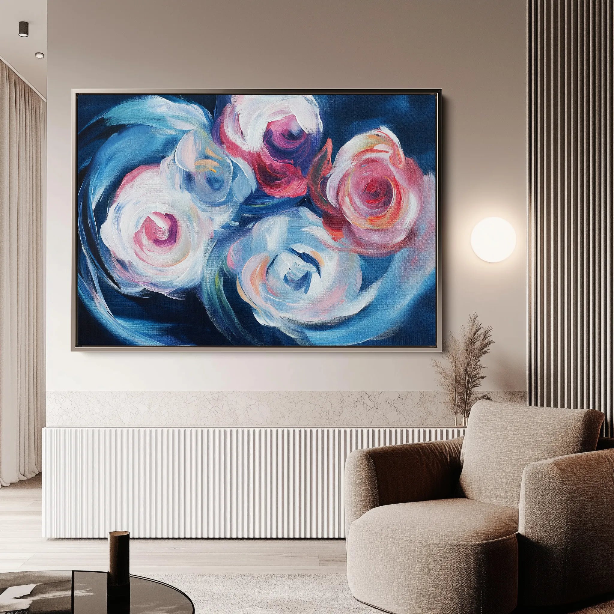 Floral 1106 Canvas Art 18" x 24" / 45 x 60 cm / Black